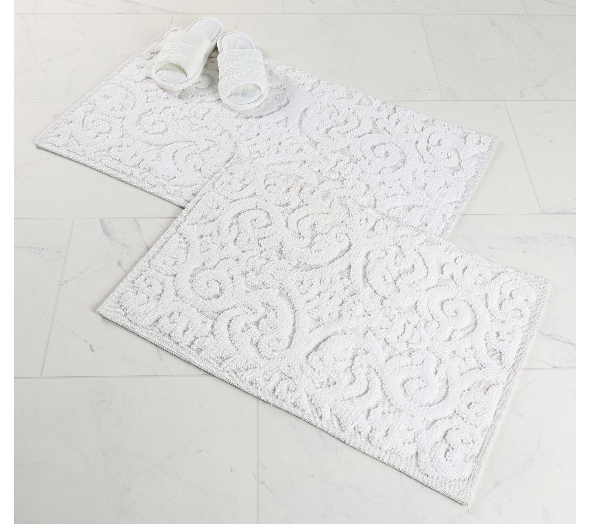 Superior 2 Piece Venere Floral Washable Bath Rug Set, Large