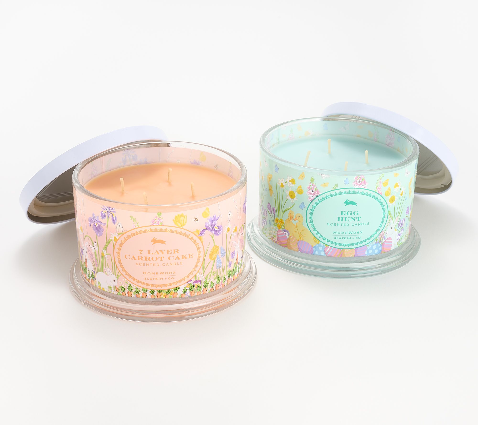 "As Is" HomeWorx by Slatkin & Co. S/2 18oz Easter Candles