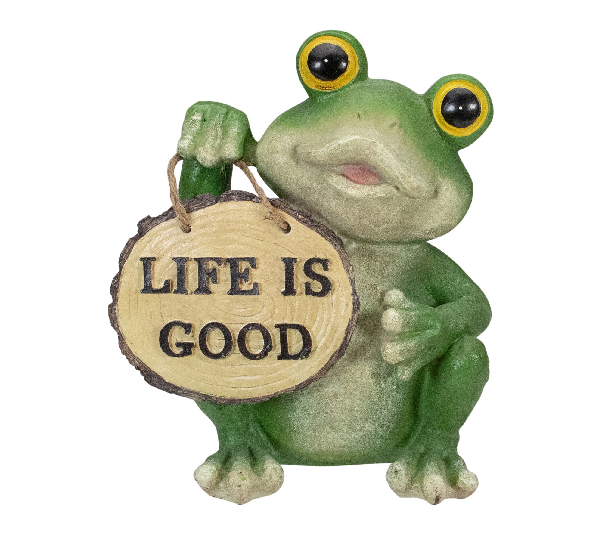 Northlight 9" Green 'Life is Good' Frog Outdoor Garden Statue