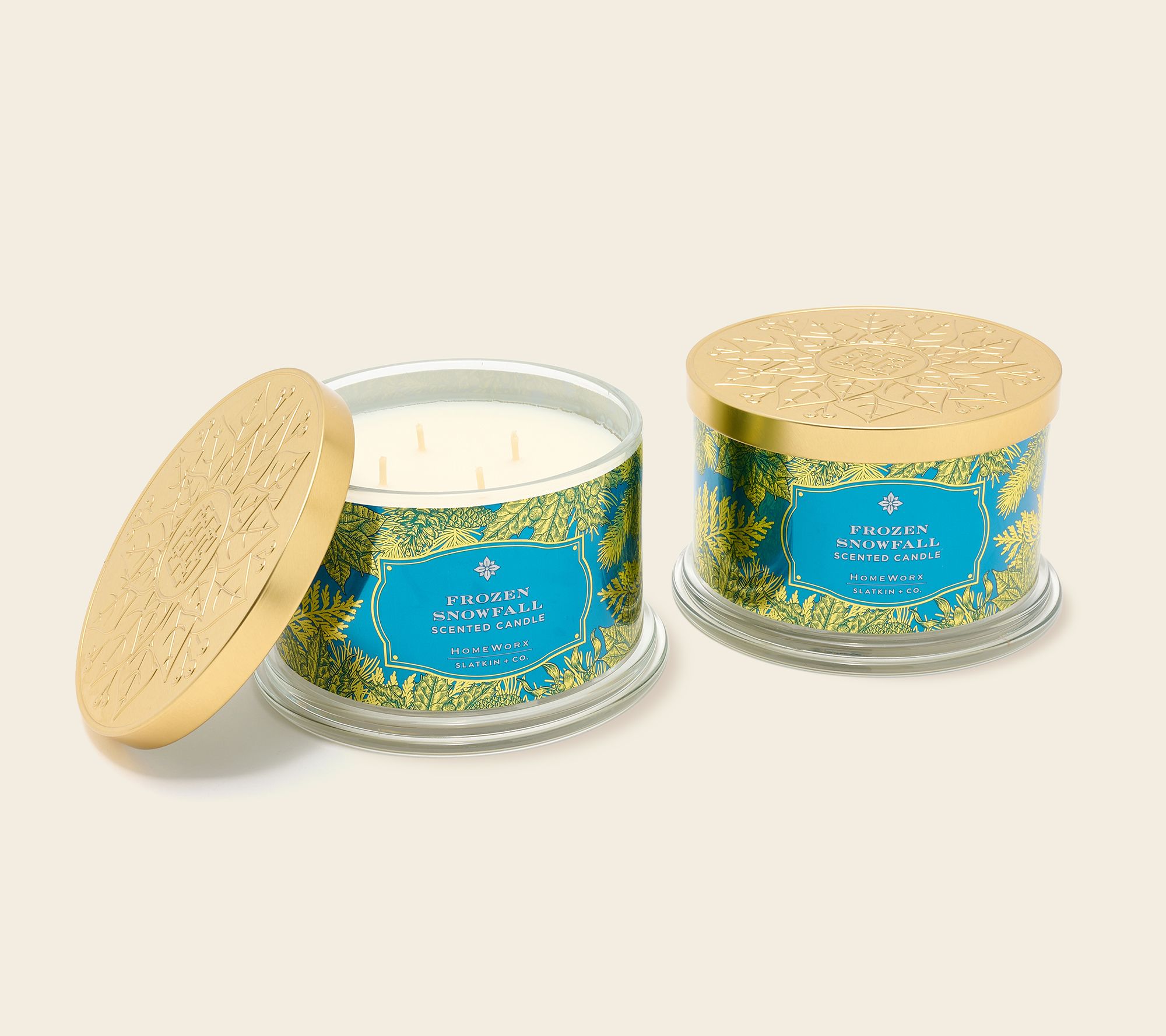 HomeWorx by Slatkin + Co. S/2 18oz Frozen Snowfall Candle