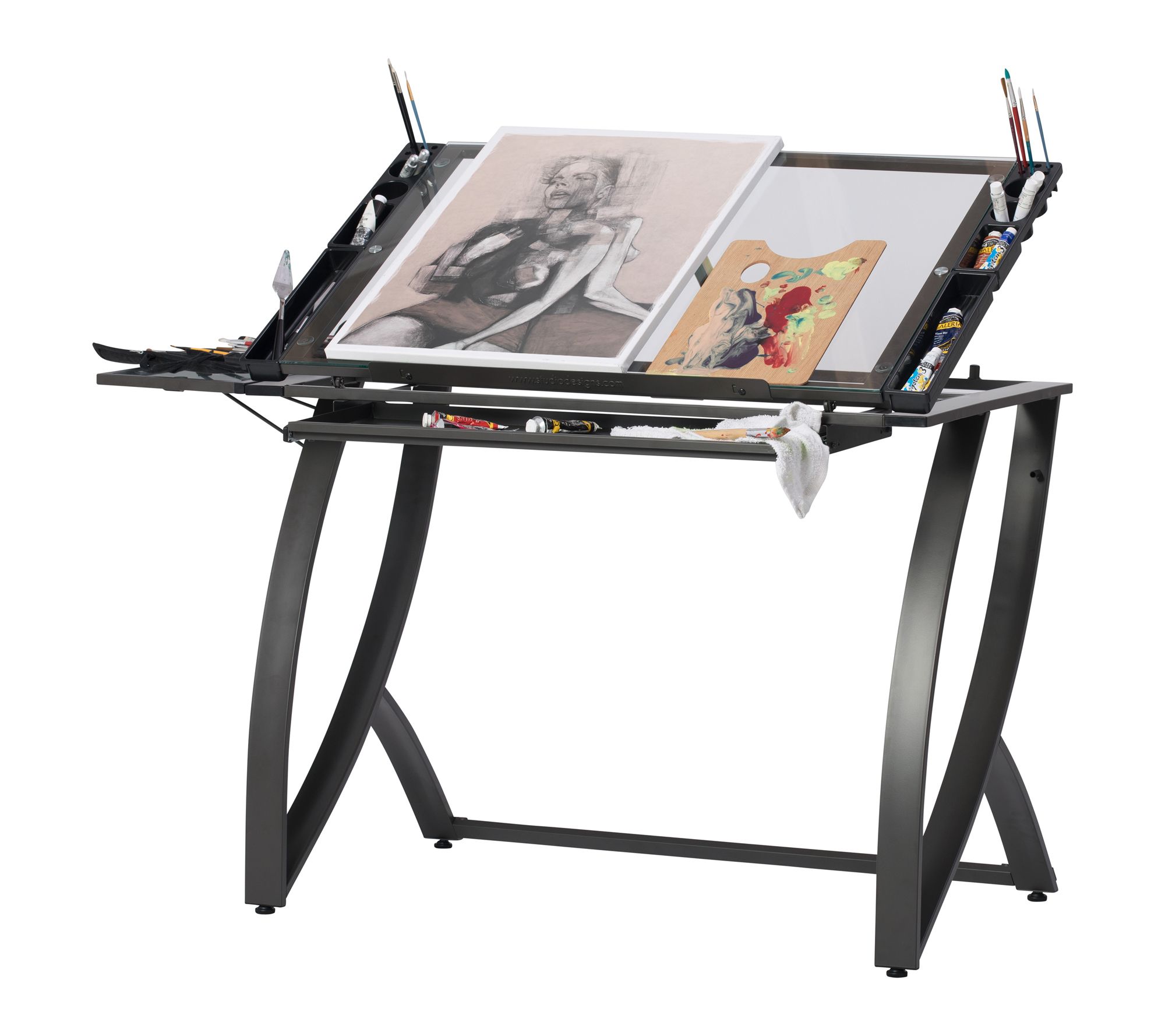 Studio Designs FUTURA LUXE CRAFT TABLE W/METALDRAWER