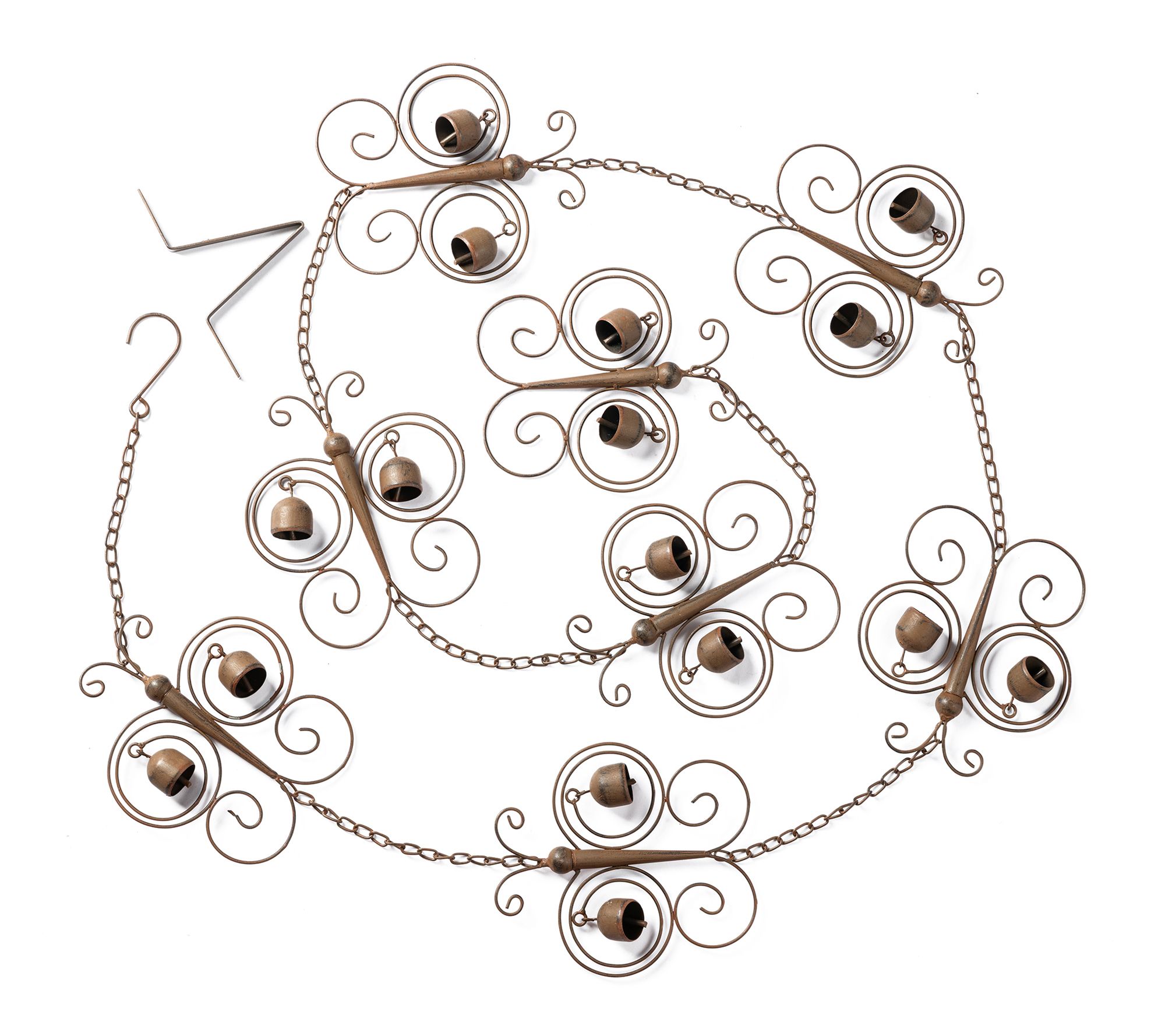 Glitzhome 8.5ft 8-Piece Faux Copper Butterfly Rain Chain