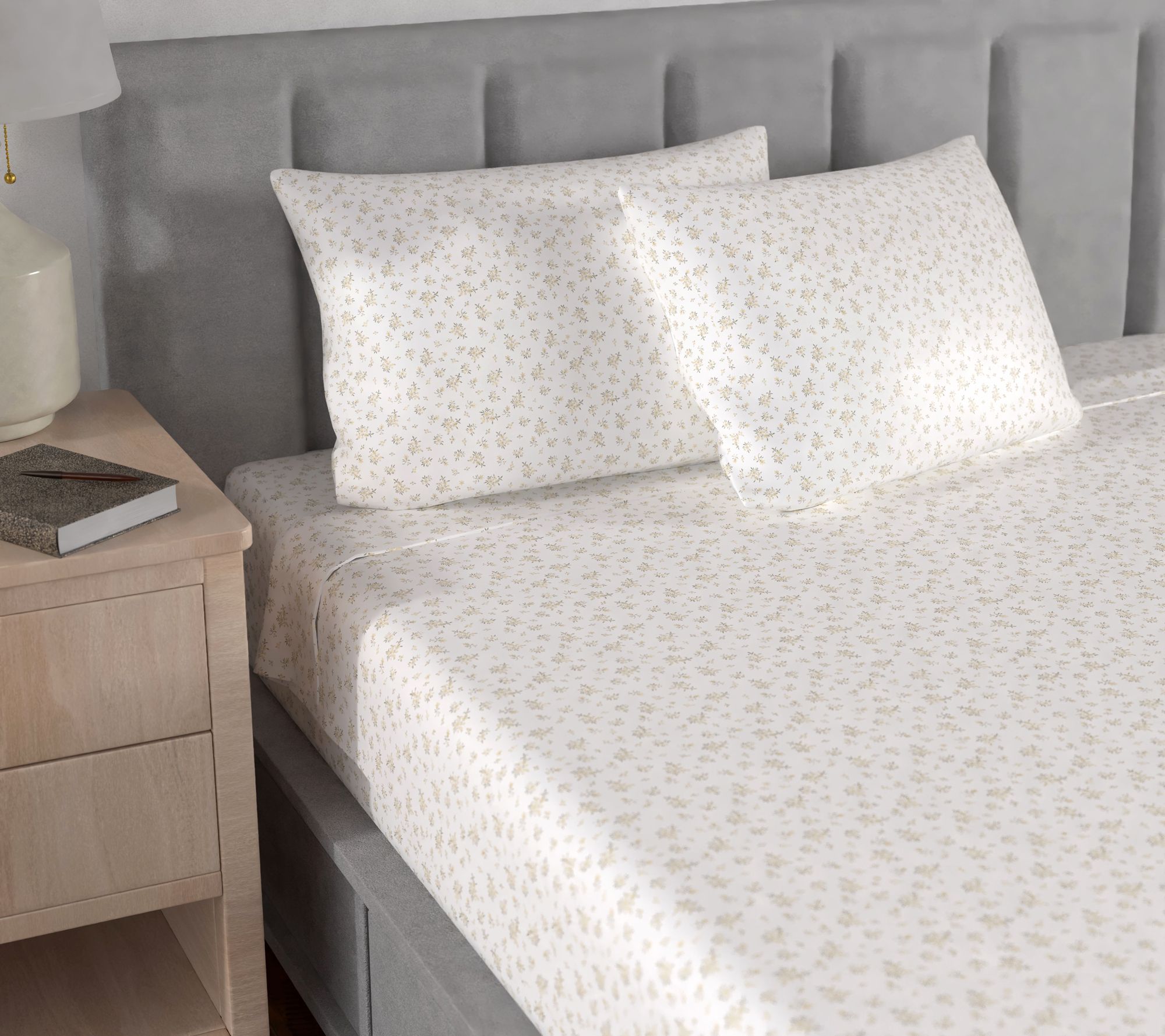 "As Is" Martha Stewart 300TC 100% Cotton Sateen Sheet Set - Queen