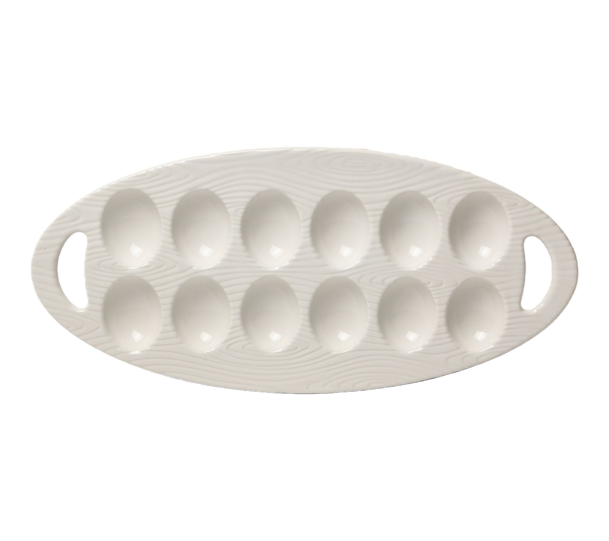 "As Is" Temp-tations 12-Count Egg Serving Tray with Handles