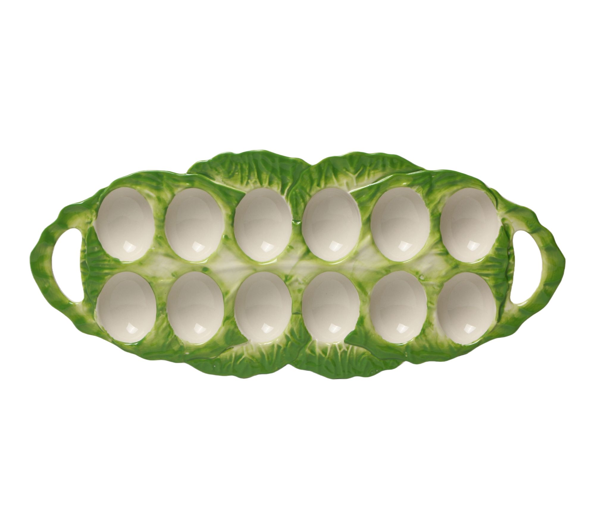 "As Is" Temp-tations 12-Count Egg Serving Tray with Handles