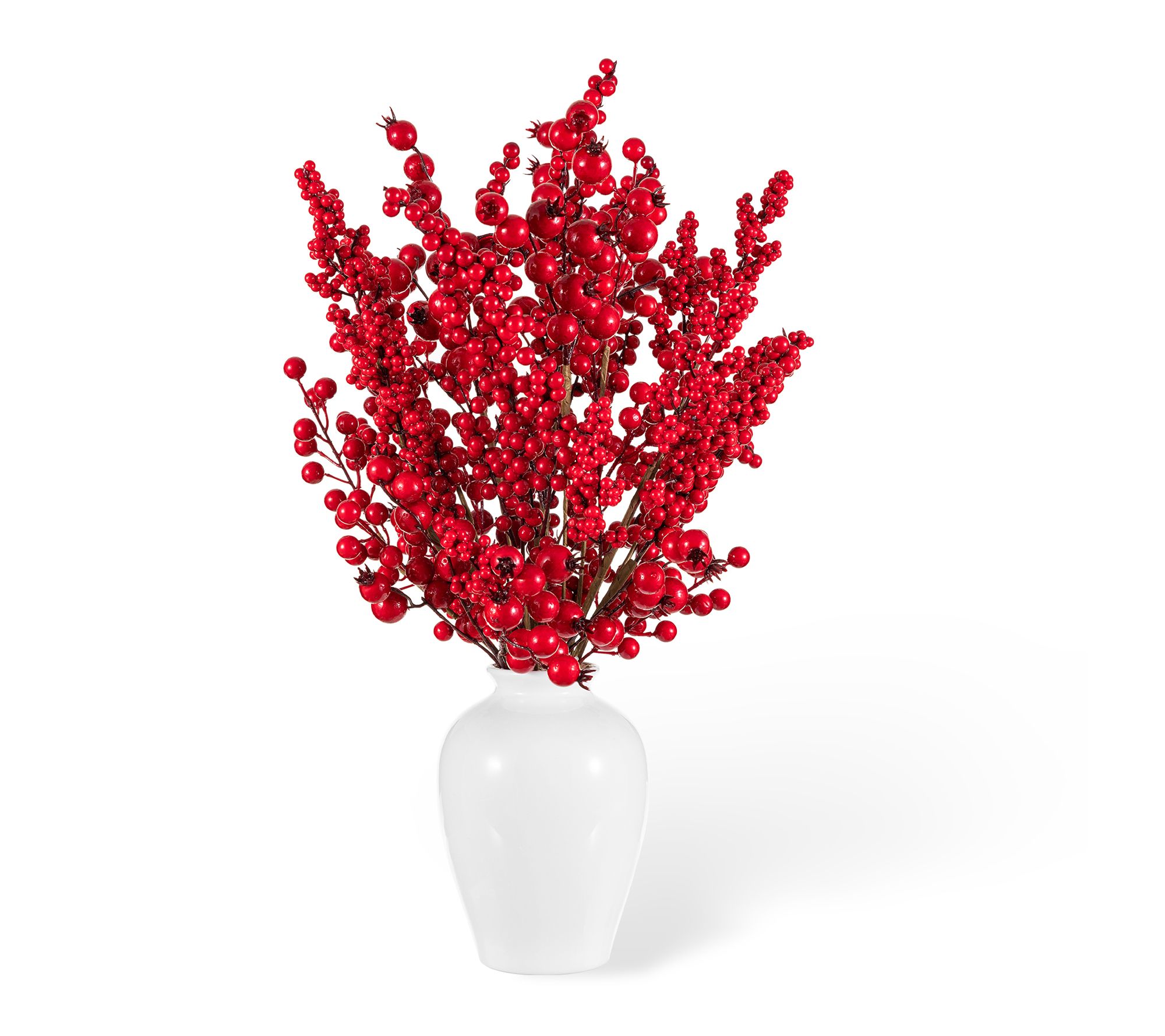 Glitzhome 24"H Christmas Berry Vase Centerpiece
