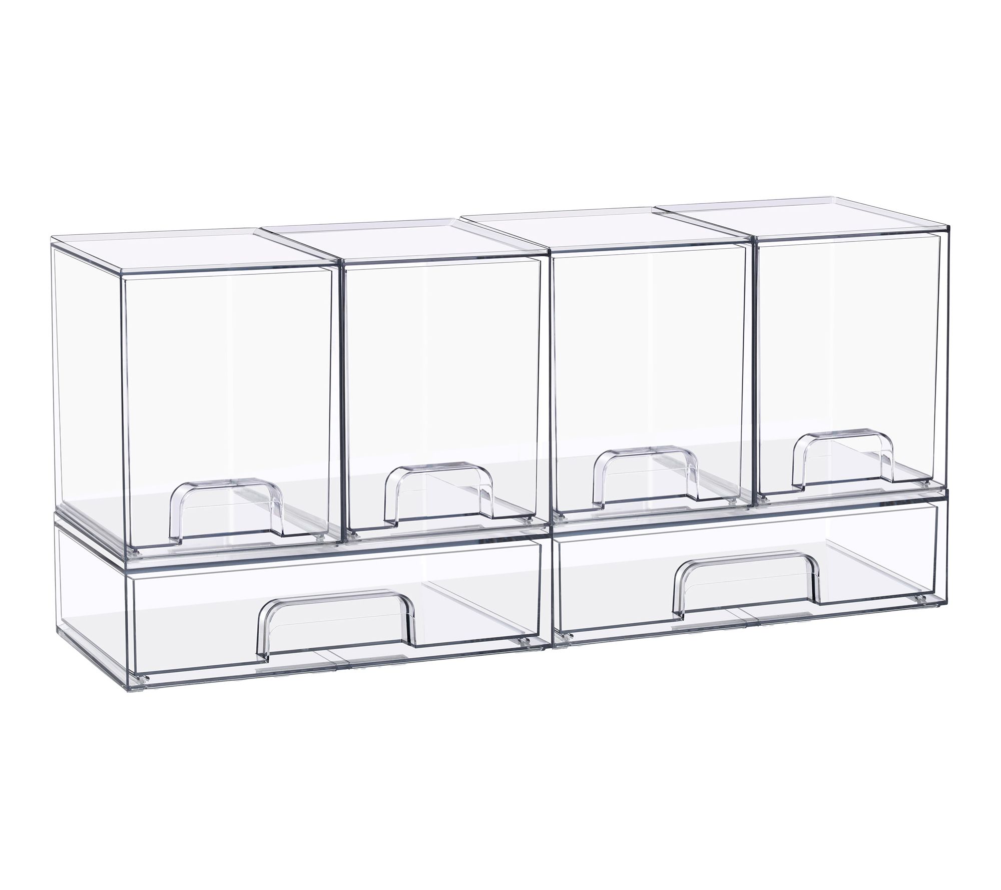 Sorbus Stackable Acrylic Storage Drawers Clear Bins - 6 Pack