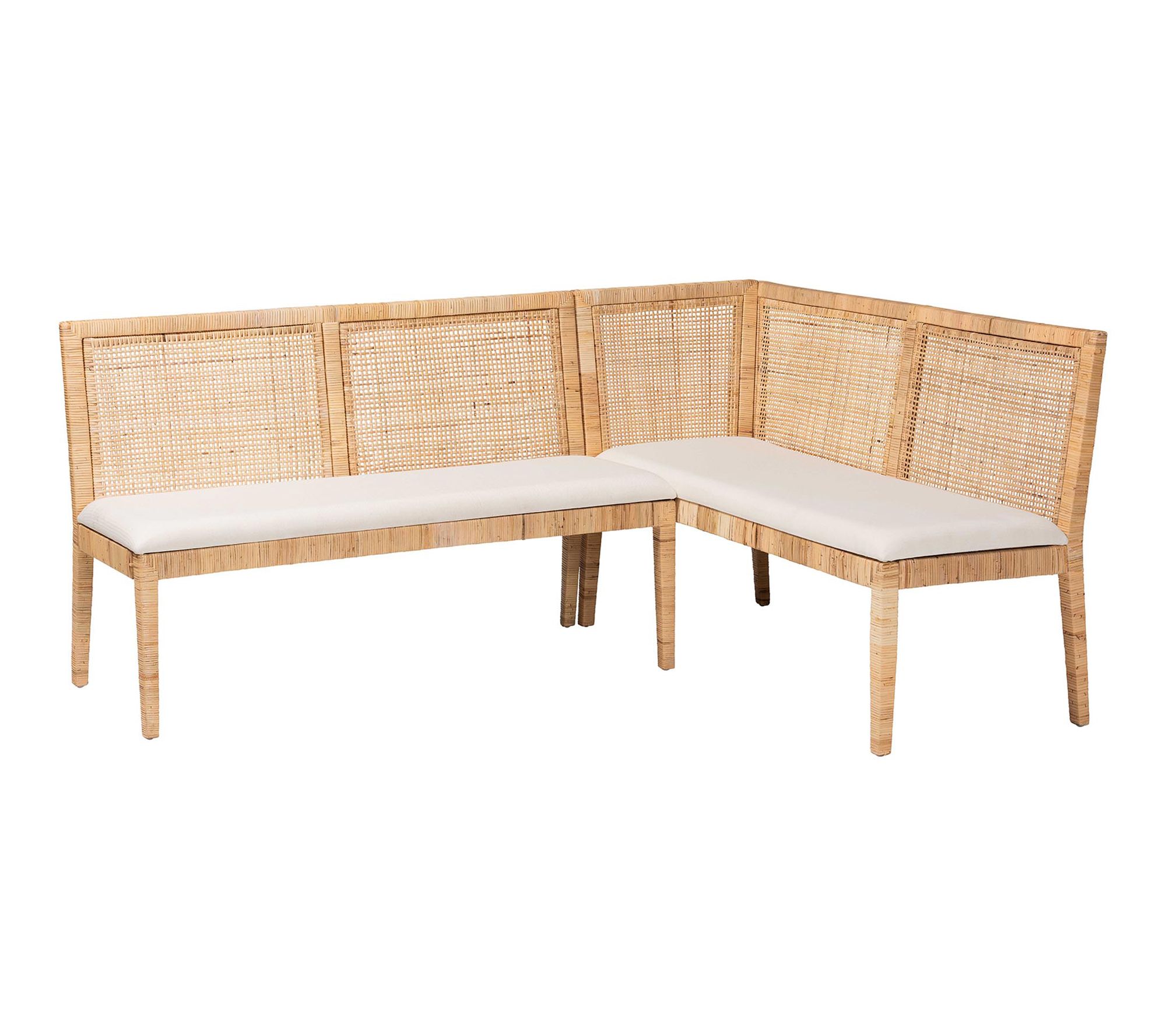bali & pari Kalimantan Light Honey Rattan 2-Piece Banquette Set