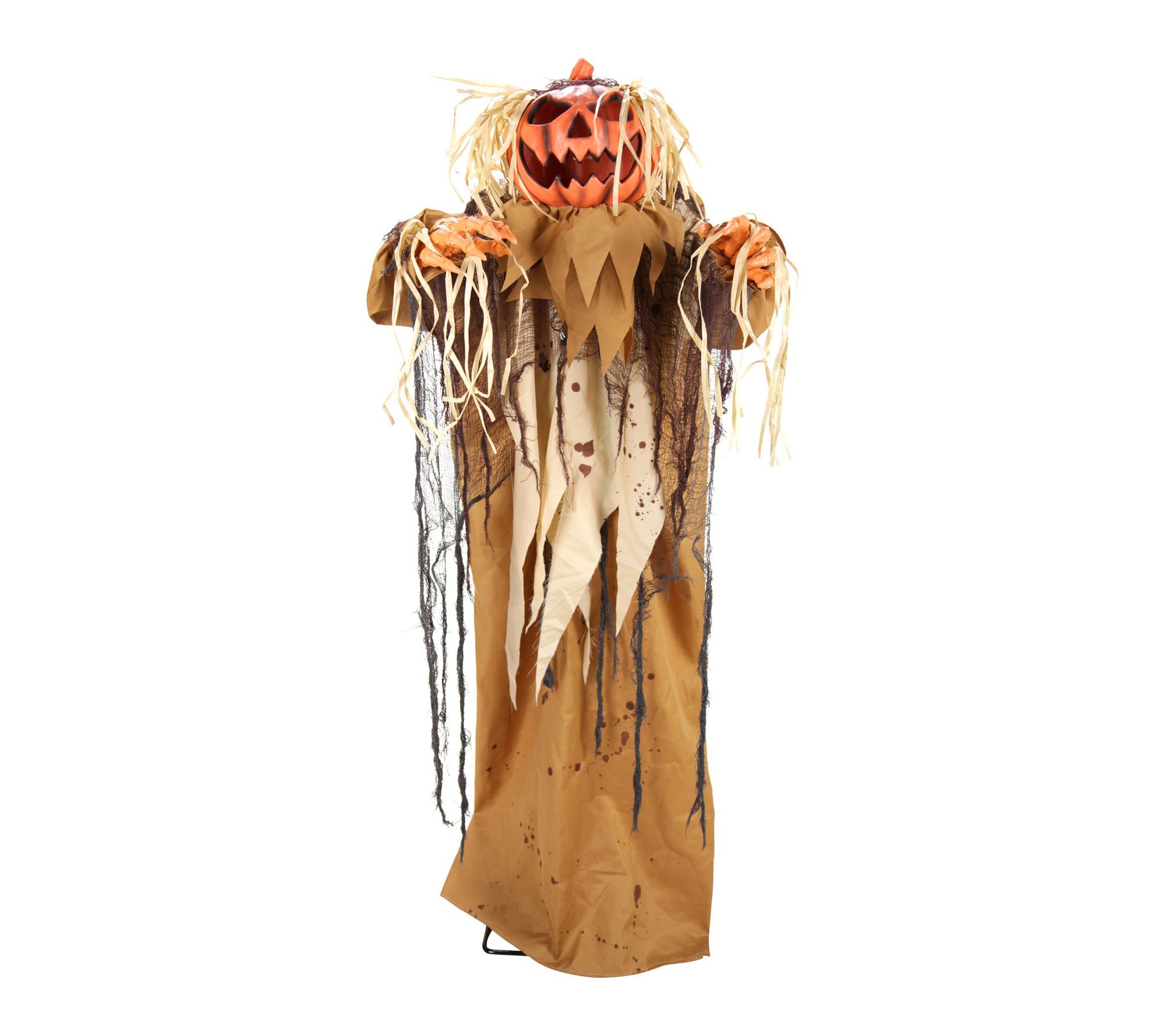 Haunted Hill Farm 5.4-Ft. Head Dropping Pumpkin Man Animatronic