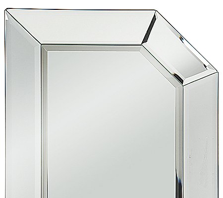 2 Piece Beveled Glass Mirror Sections, Square Beveled Mirror Centerpiece