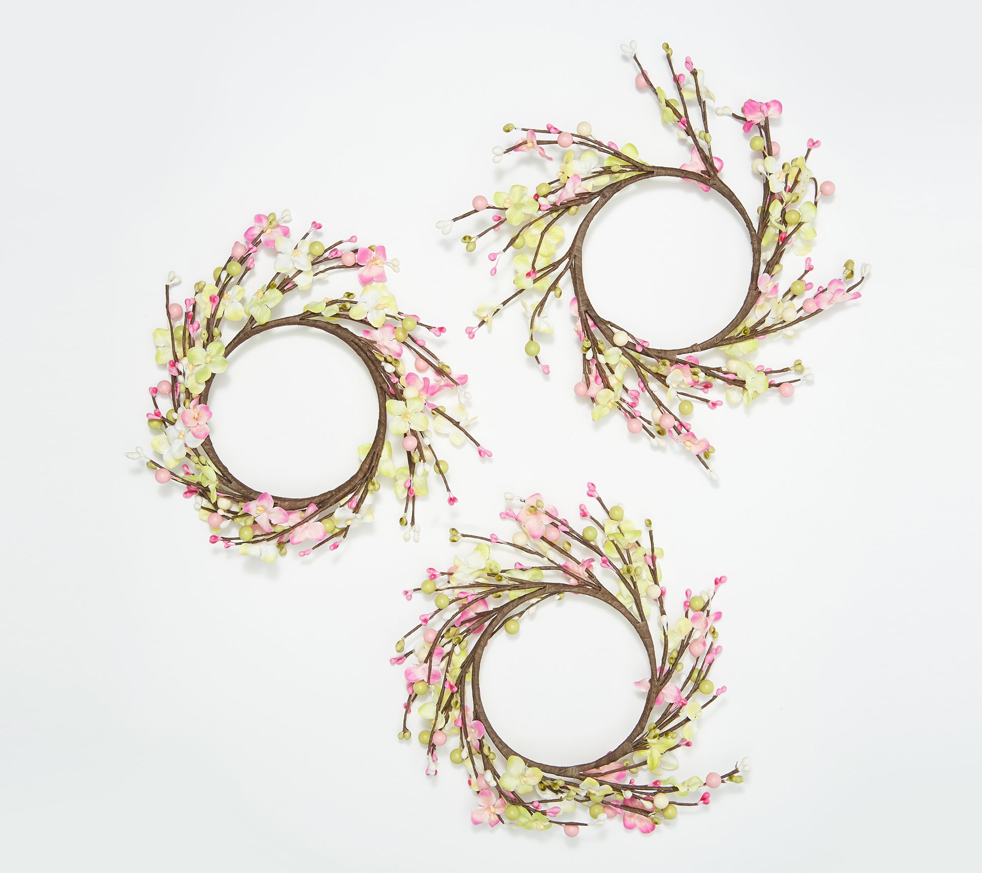 Set of 3 Bloom and Berry Candle Rings by Valerie - QVC.com