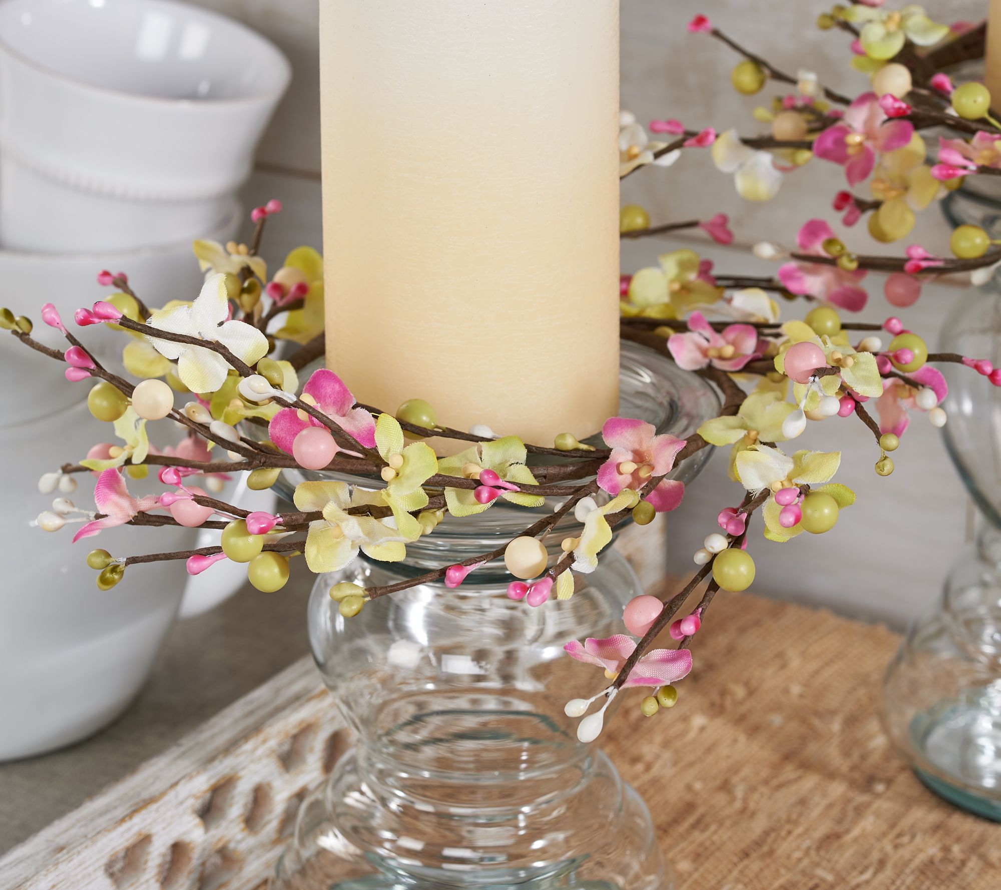 Set of 3 Bloom and Berry Candle Rings by Valerie - QVC.com