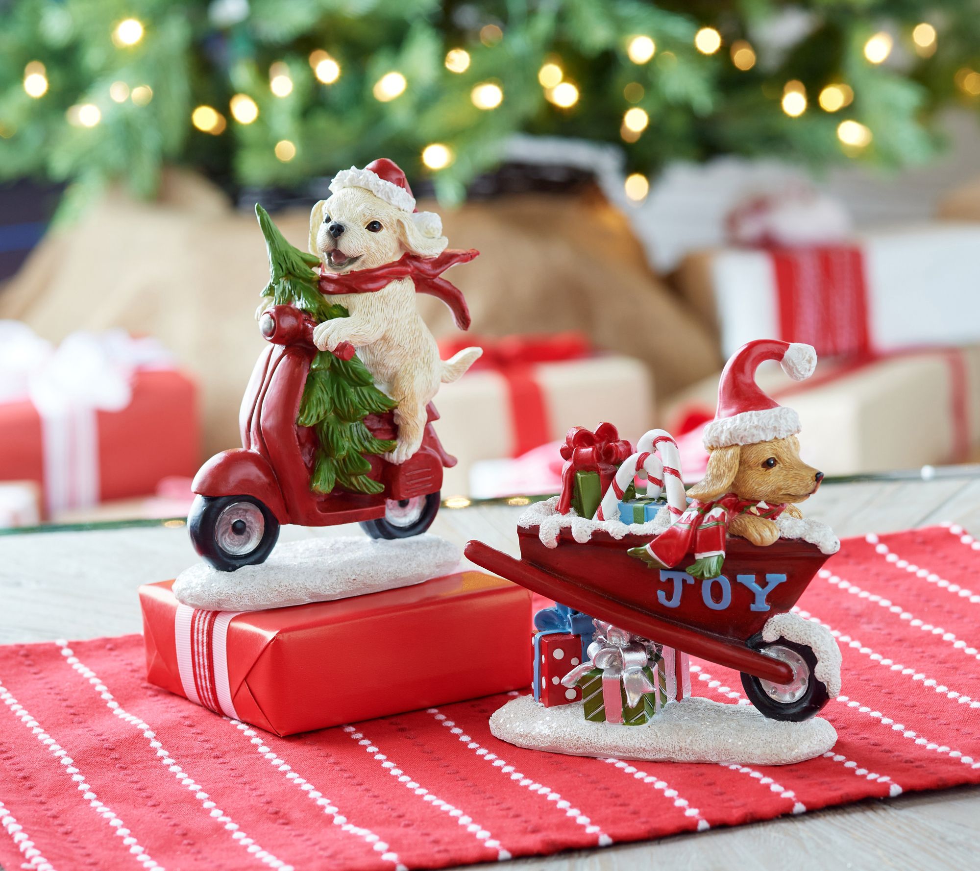 Set of 2 Riding Dog Figures by Valerie