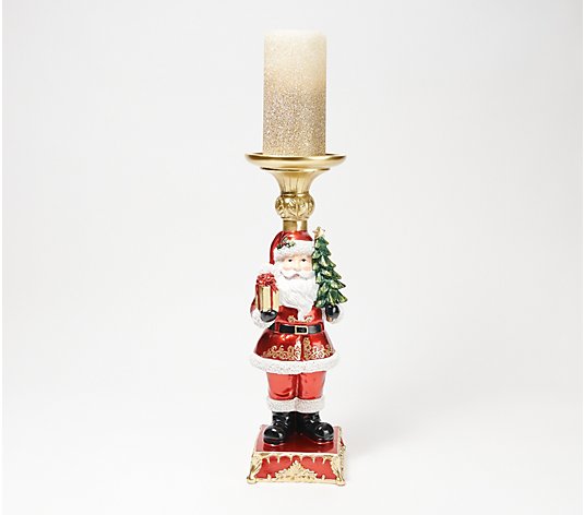 Kringle Express Resin Holiday Character Candle Pillar w/ LED Candle