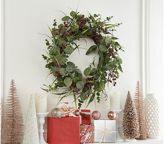 24" Leaves and Berry Wreath by Lauren McBride