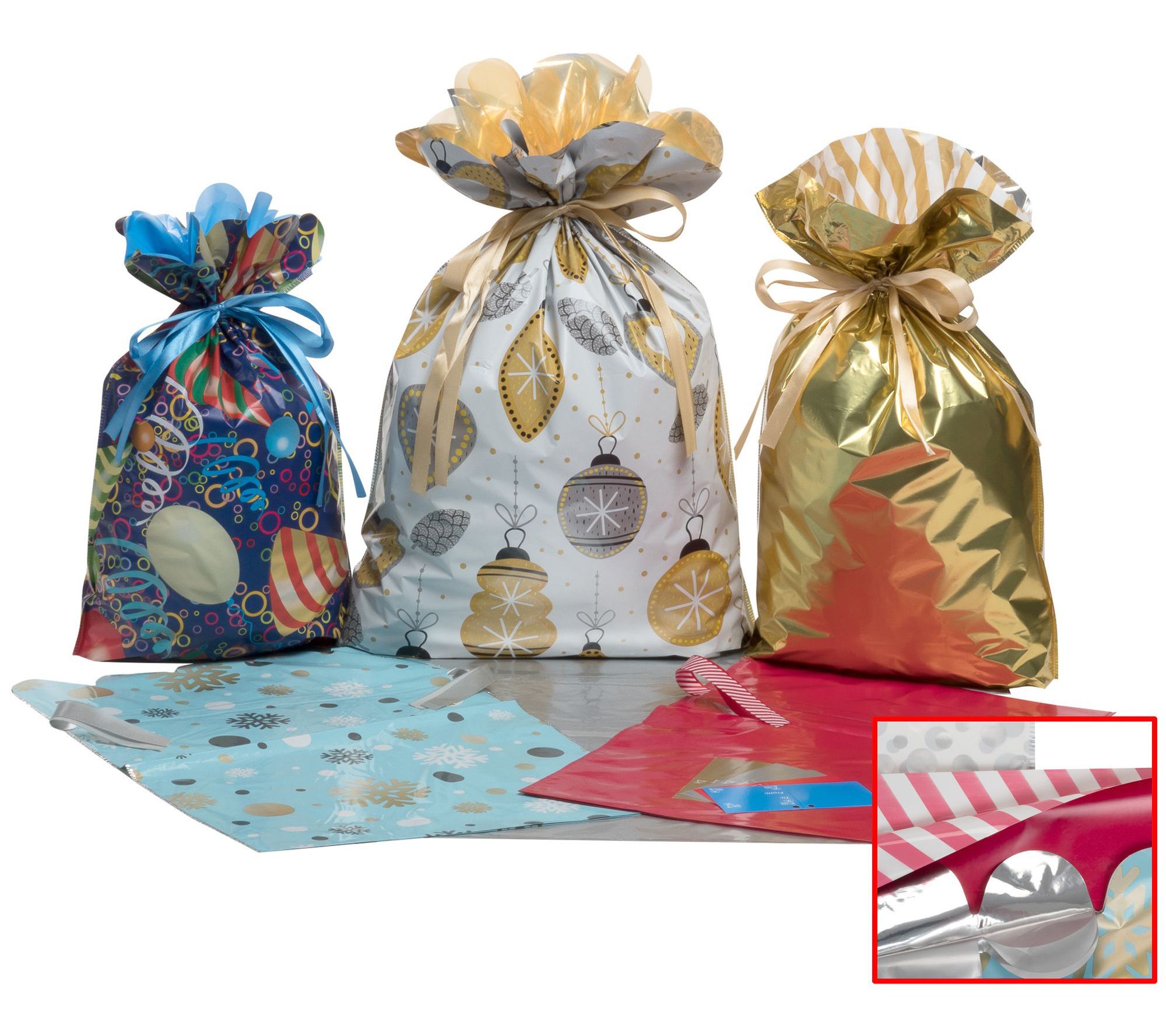 Christmas wrapping bags discount qvc