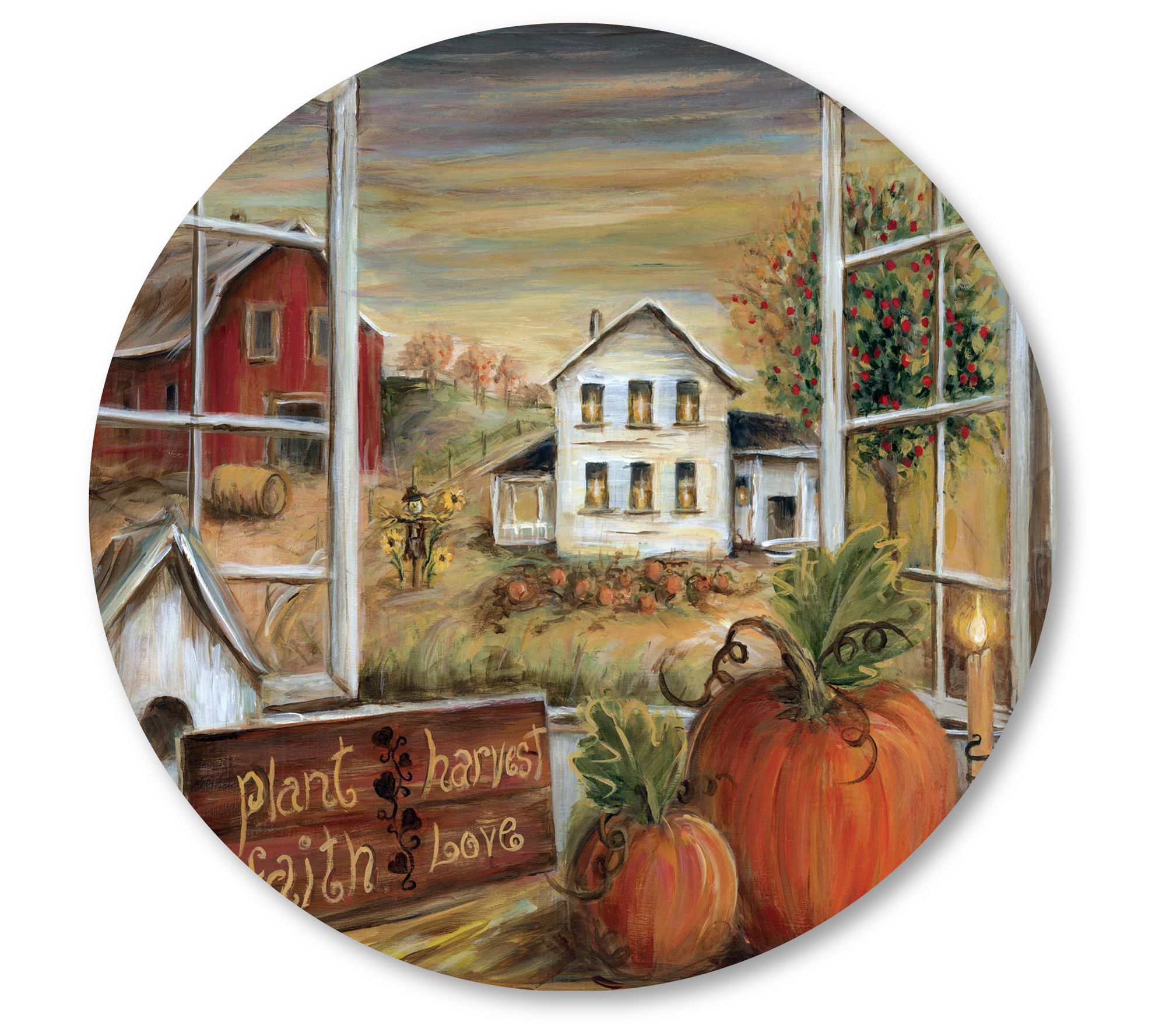 Courtside Market Plant Faith Harvest Love 12x12Circular Panel