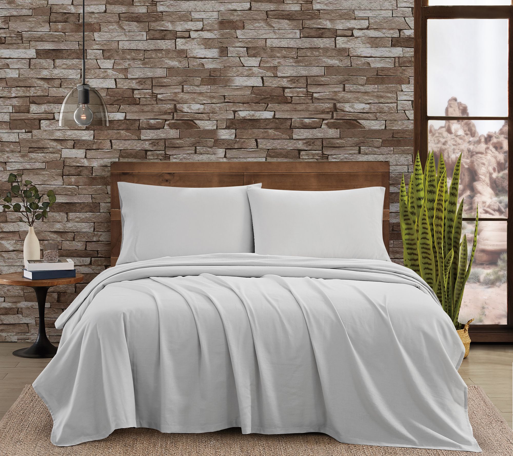 FRYE Cotton Linen Blend Queen Sheet Set