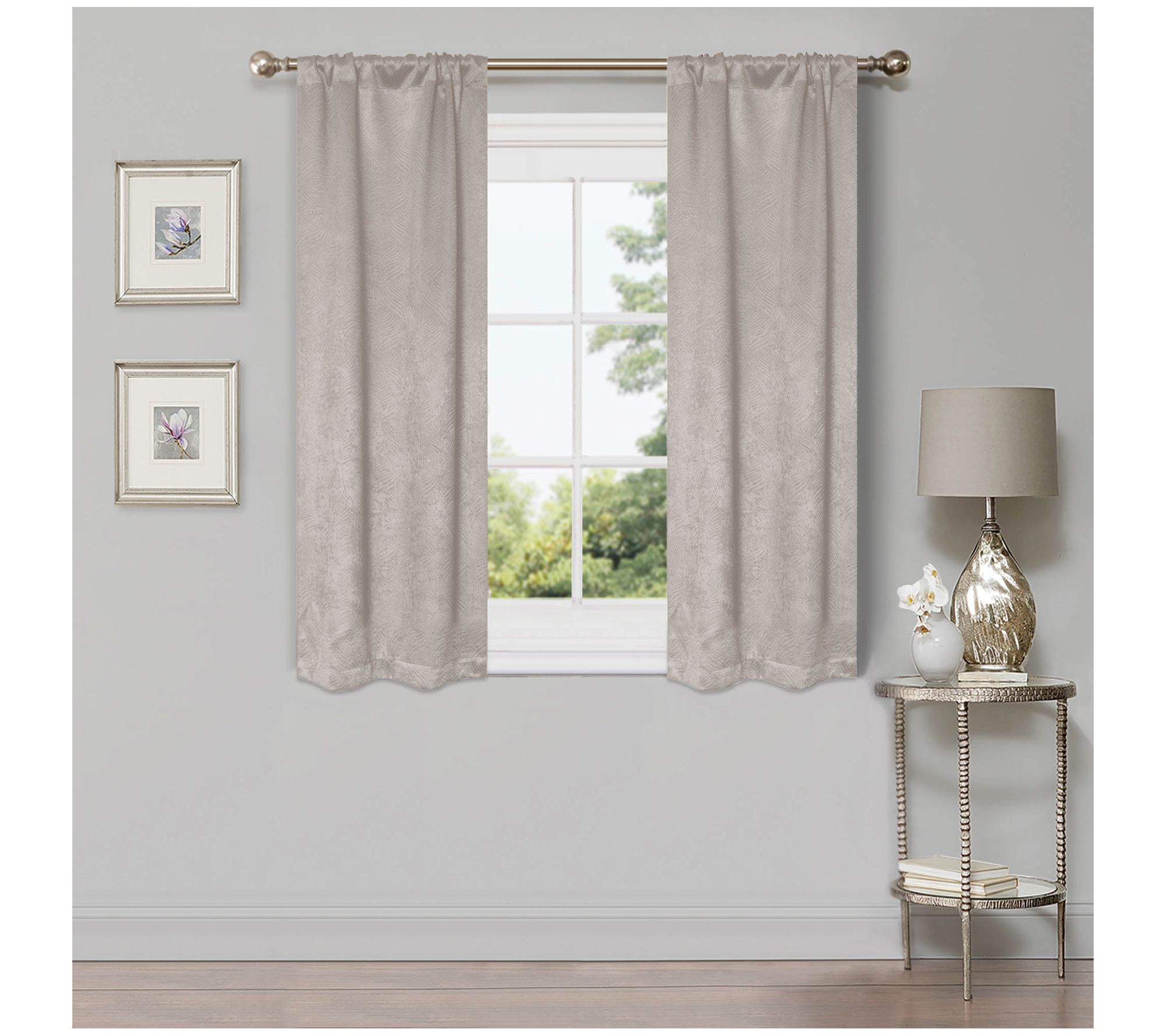 Superior Modern Geometric Waves Blackout Curtain Set, 26X63