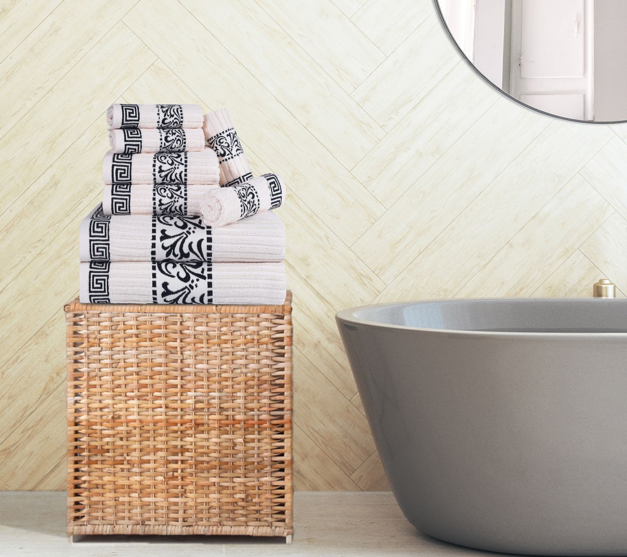 Superior Cotton 8-Piece Absorbent Decorative Towel Set