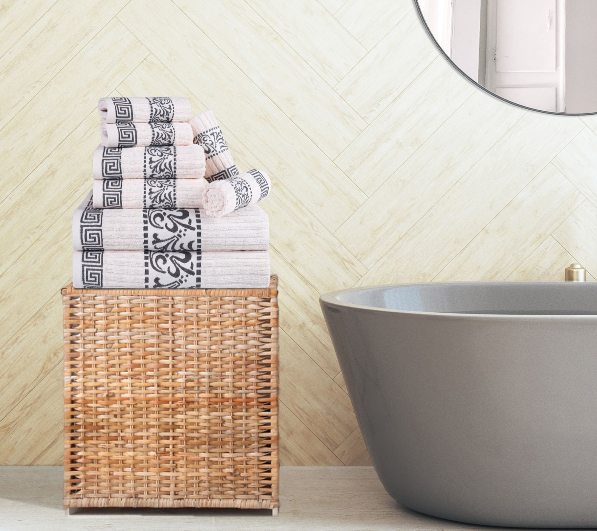 Superior Cotton 8-Piece Absorbent Decorative Towel Set