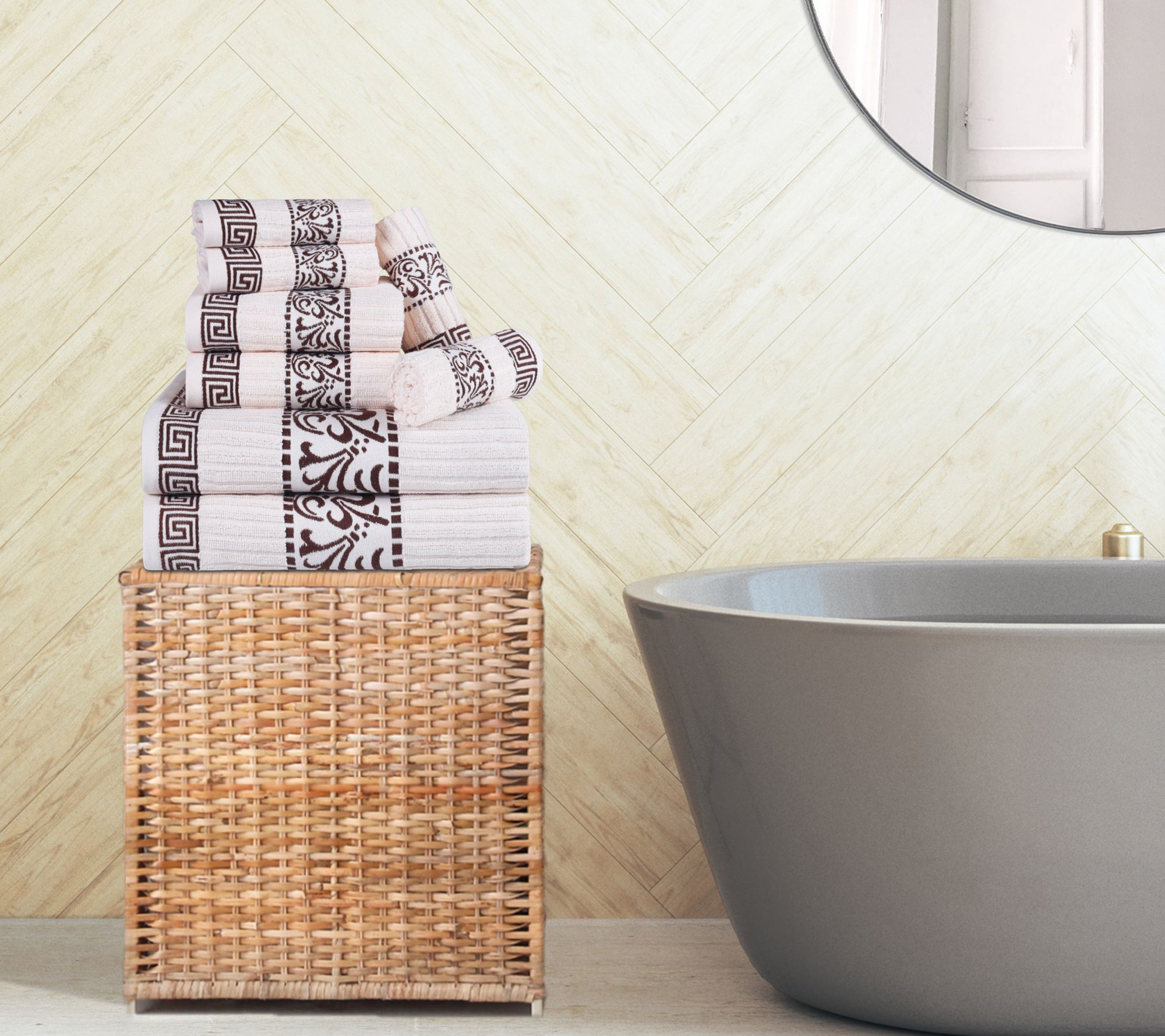 Superior Cotton 8-Piece Absorbent Decorative Towel Set