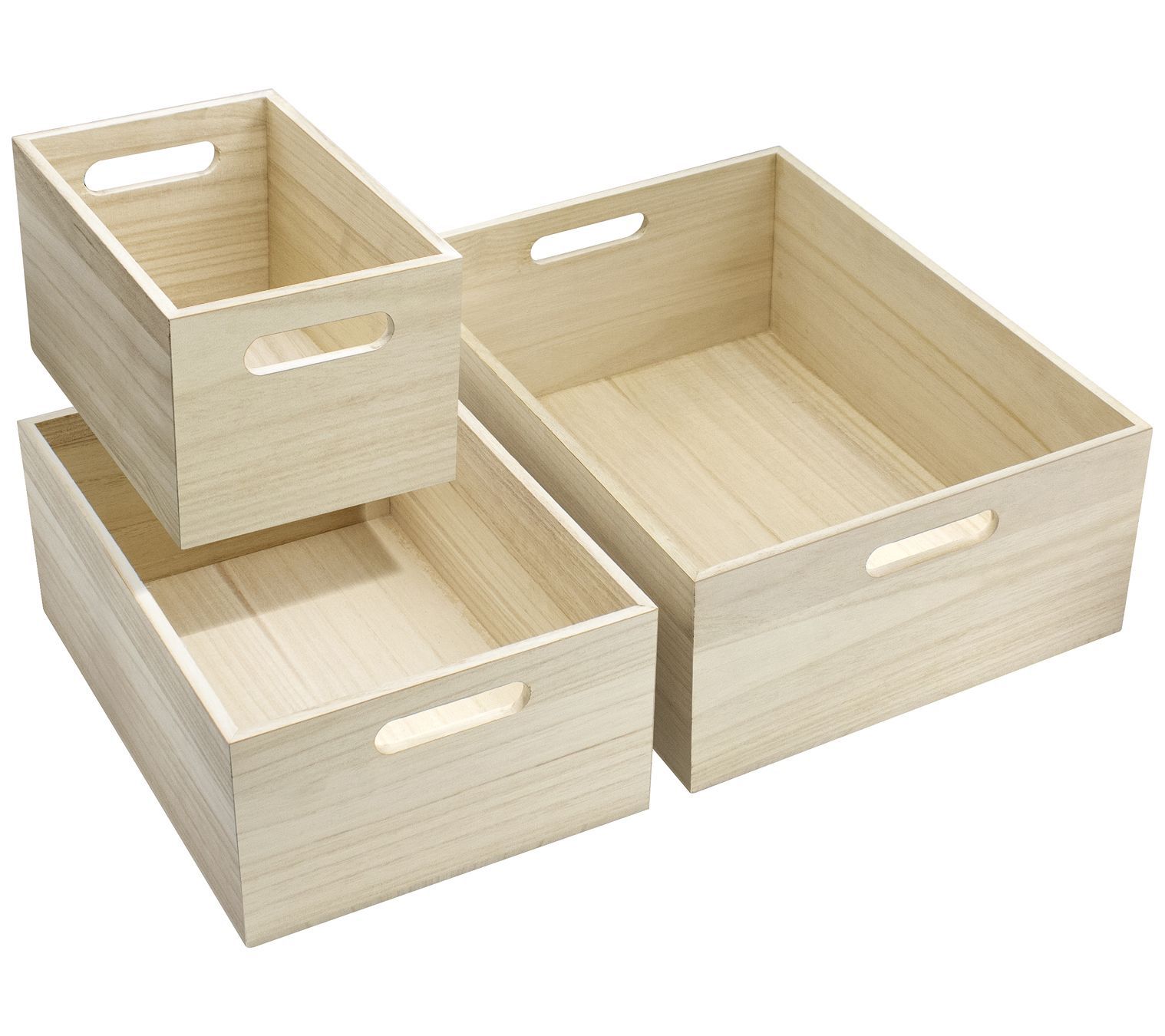 Sorbus Wooden Storage Bins - 3 Piece Set