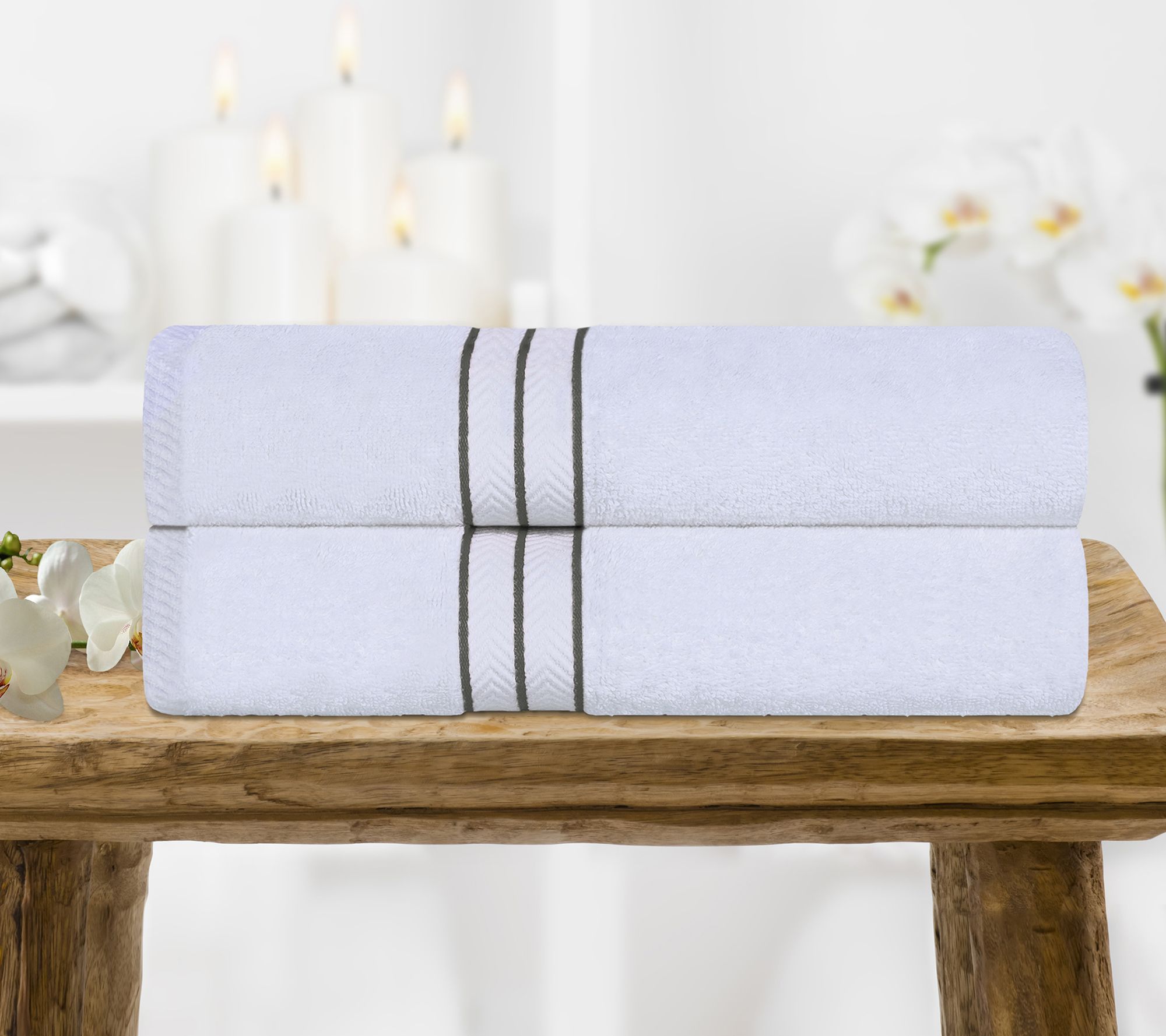 Superior Long-Staple Cotton 2 Piece Quick Dry Bath Towel Set
