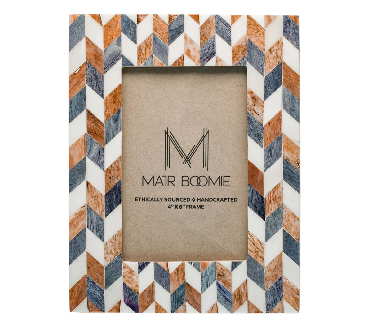 Matr Boomie Banka Mundi Frame - Brown and White 4 x 6