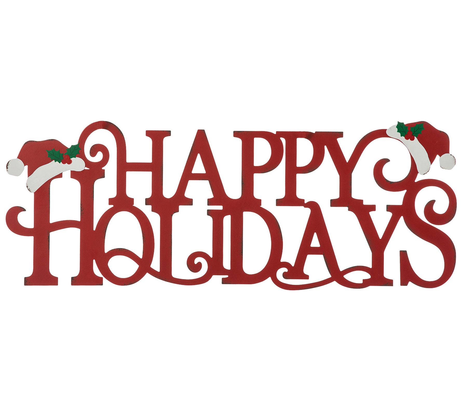 Glitzhome 24"L Metal "HAPPY HOLIDAYS" ChristmasWall Decor