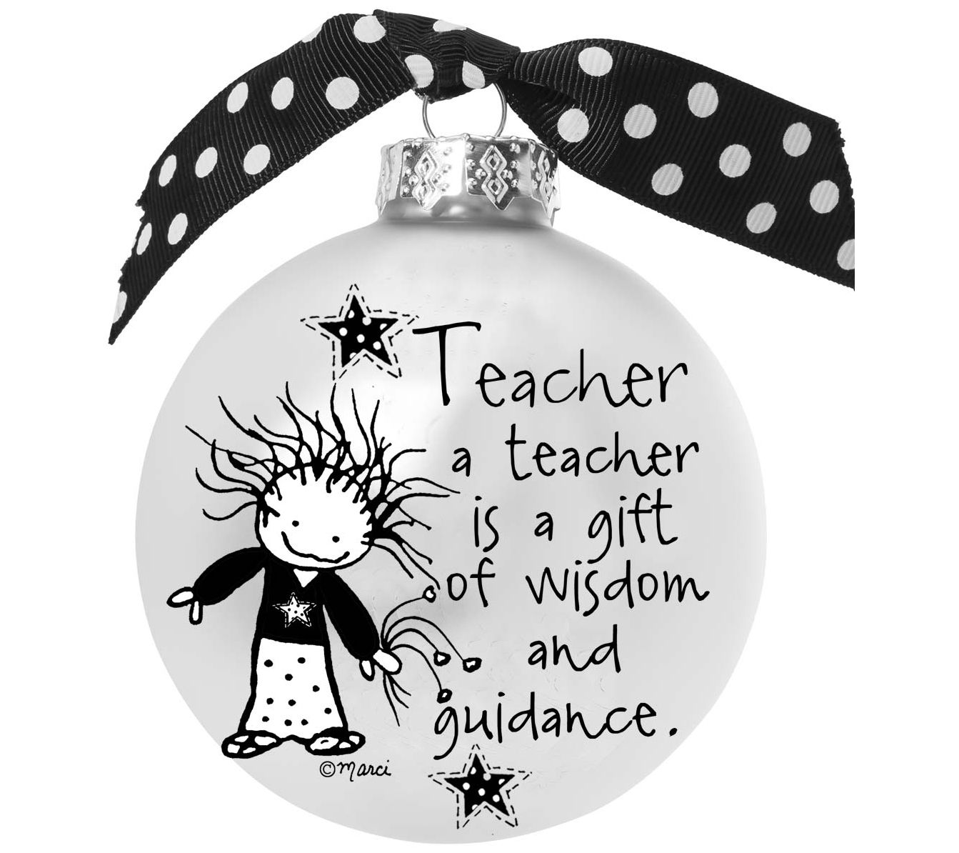 "A Teacher Is A Gift" Glass Ornament Inspired by Marci
