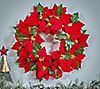 24" Battery Operated Lighted Poinsettia Wreathby Gerson Co., 1 of 1