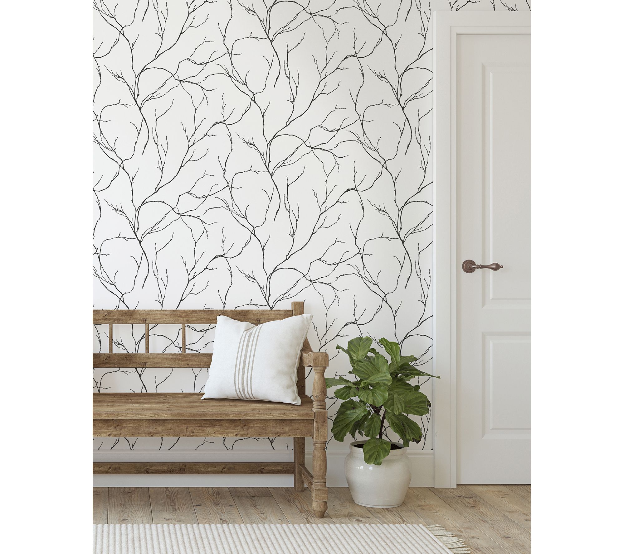 NextWall Delicate Branches Peel and Stick Wallpaper Roll