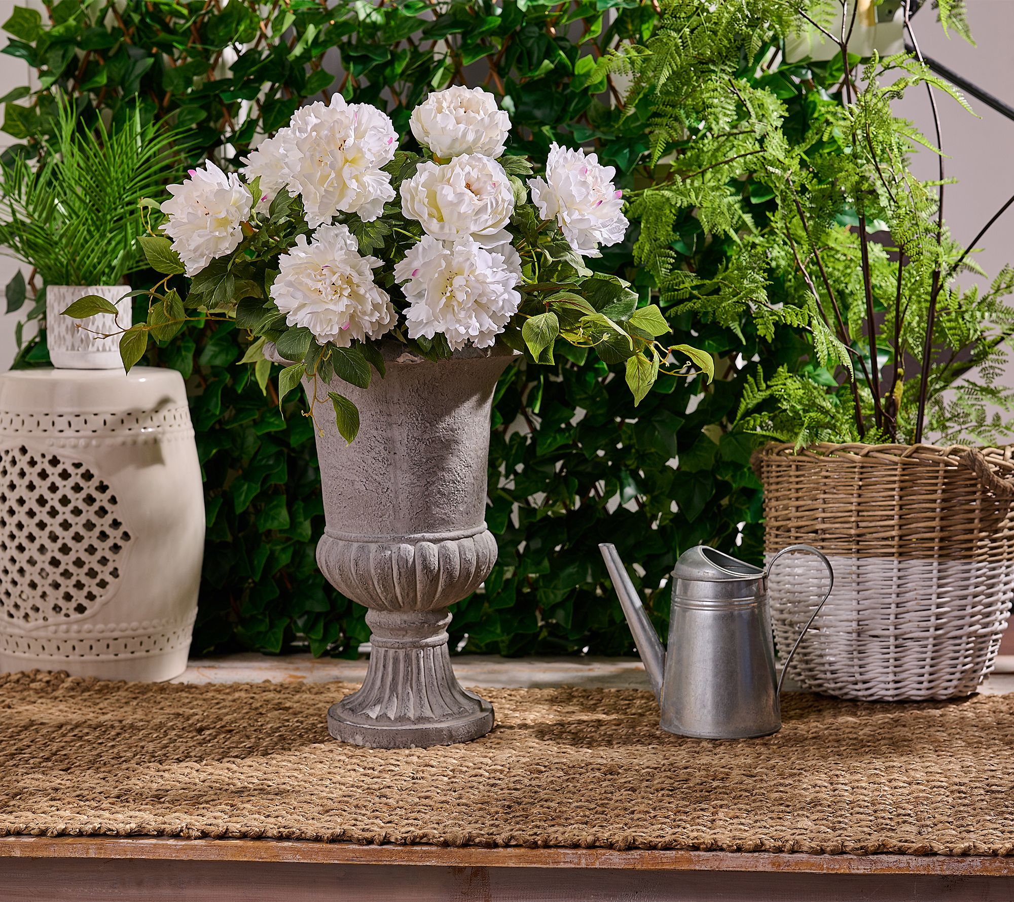 Indoor/ Outdoor Peony Deluxe Urn Filler by Valerie