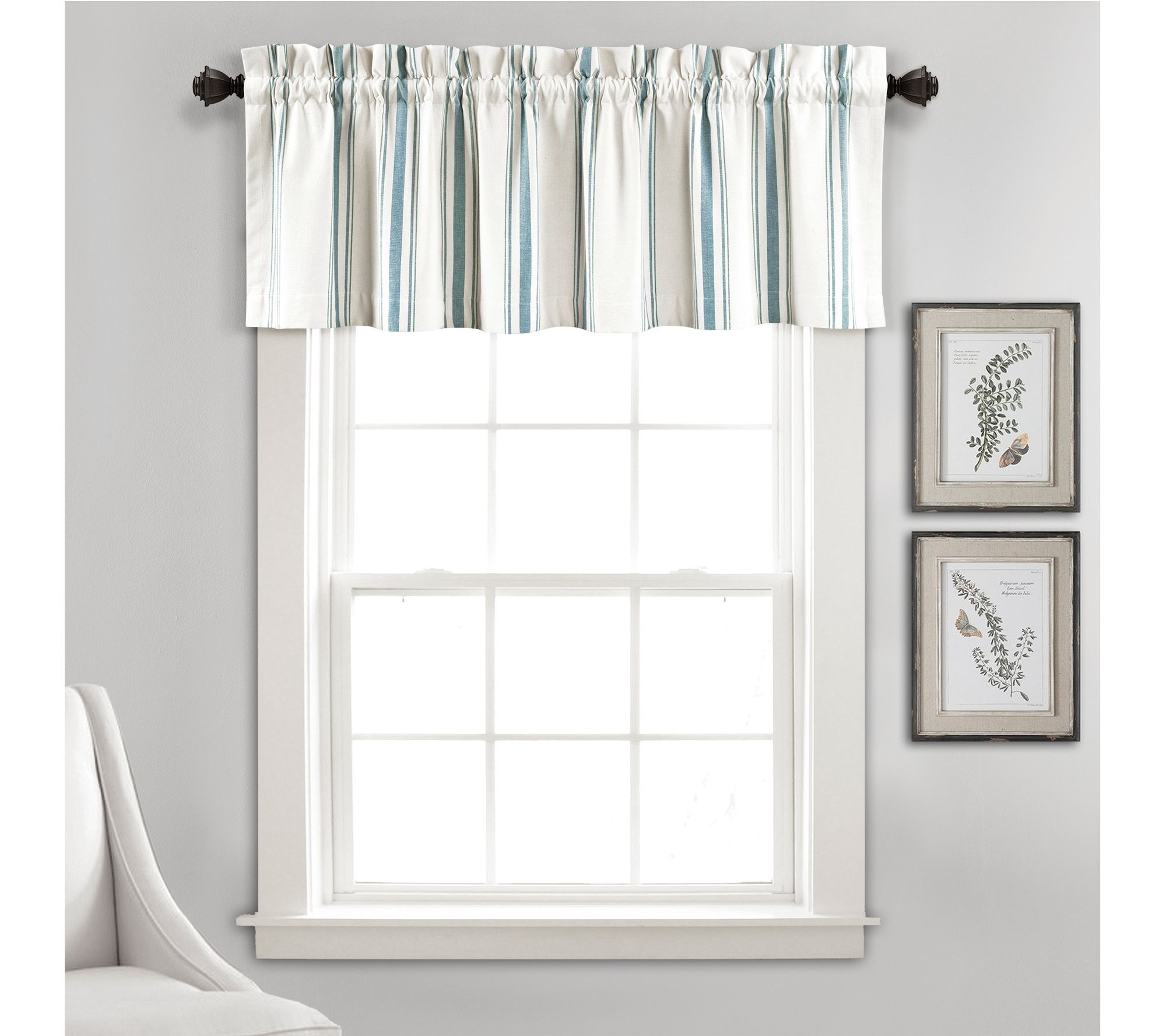 Farmhouse Stripe Valance Single 52 X 18 By Lush Decor QVC Com   H435045.001