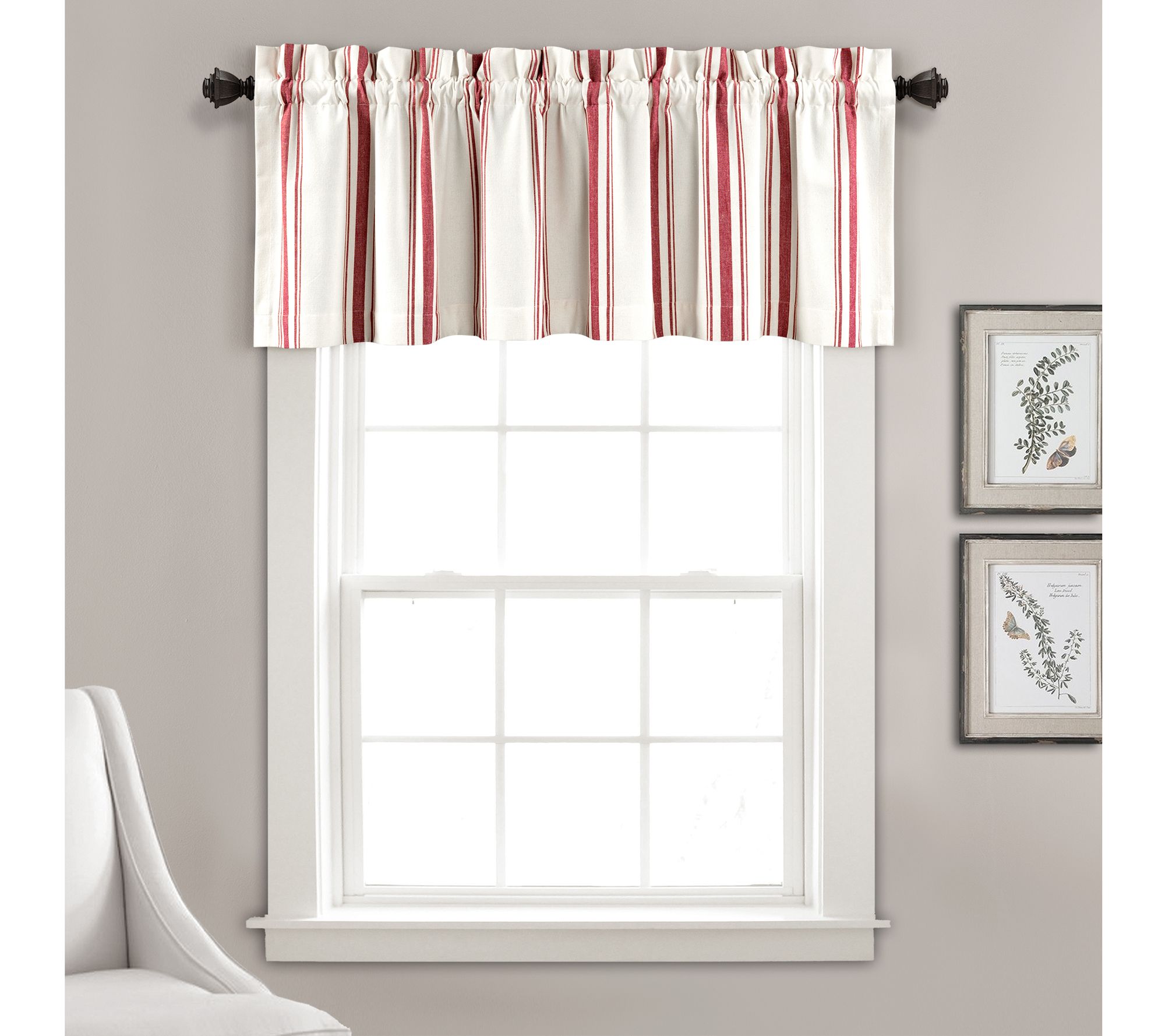 Farmhouse Stripe Valance Single 52" x 18" by Lush Decor