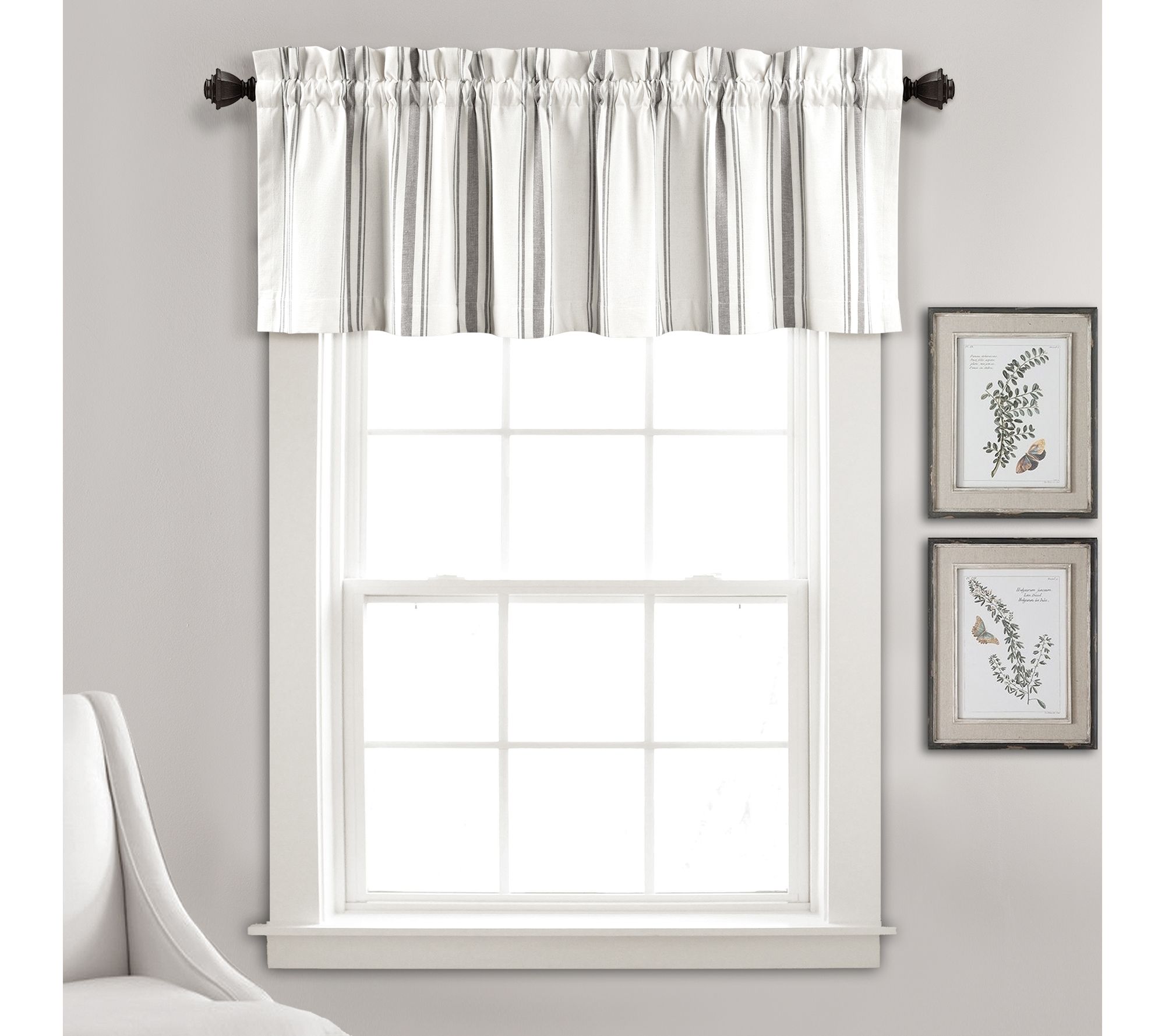 Farmhouse Stripe Valance Single 52" x 18" by Lush Decor