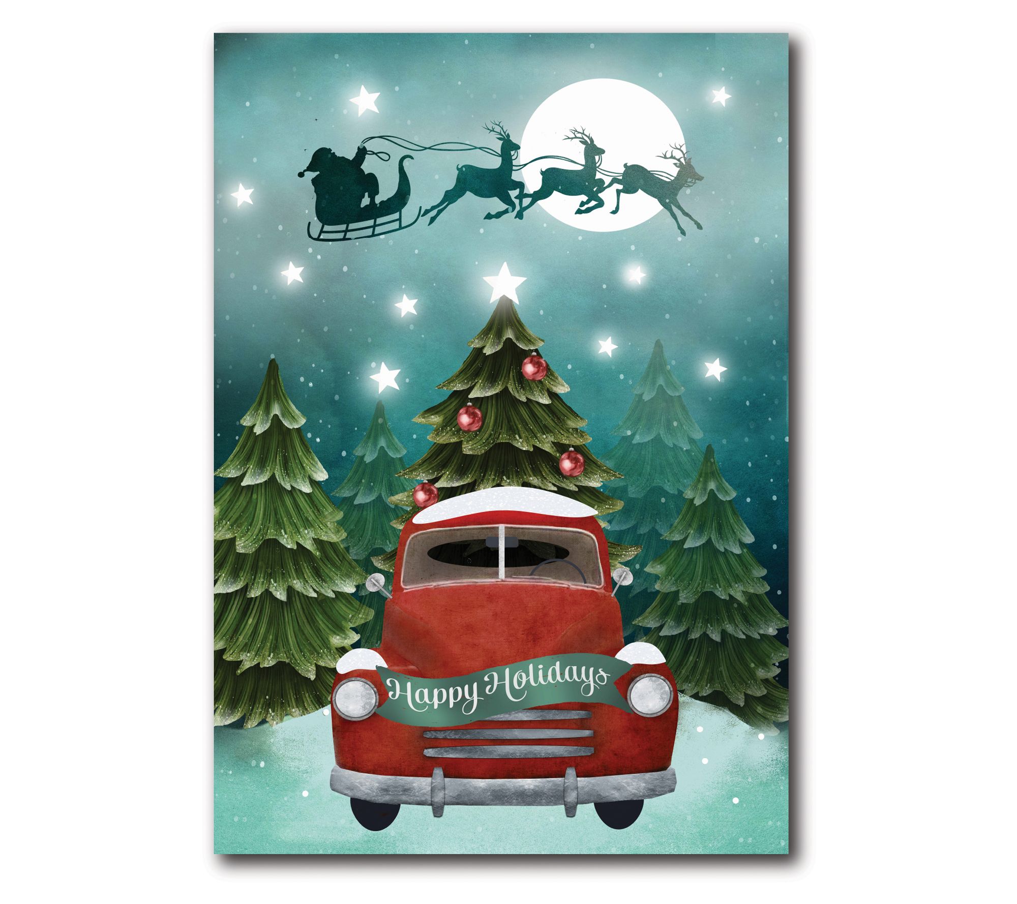 Courtside Market Santas Sleigh 12x18 Canvas Wal l Art