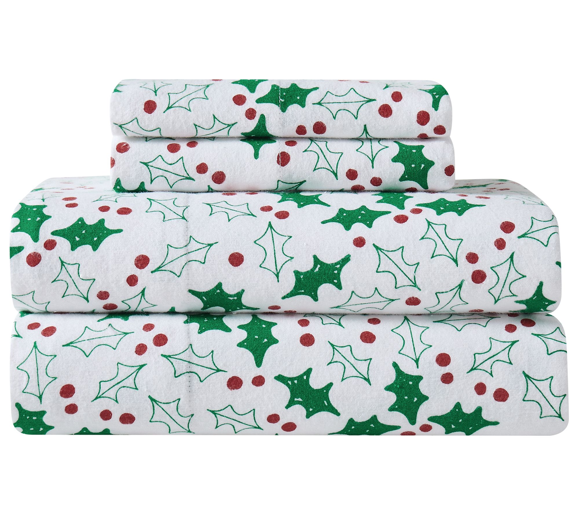 Truly Soft Holly Queen Flannel Sheet Set - QVC.com