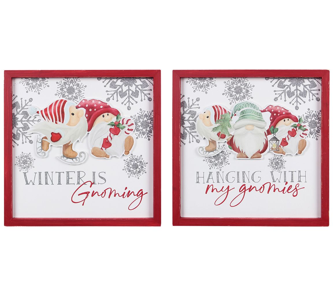 Young's Set of 2 Winter Whimsy Tabletop/ Wall Signs