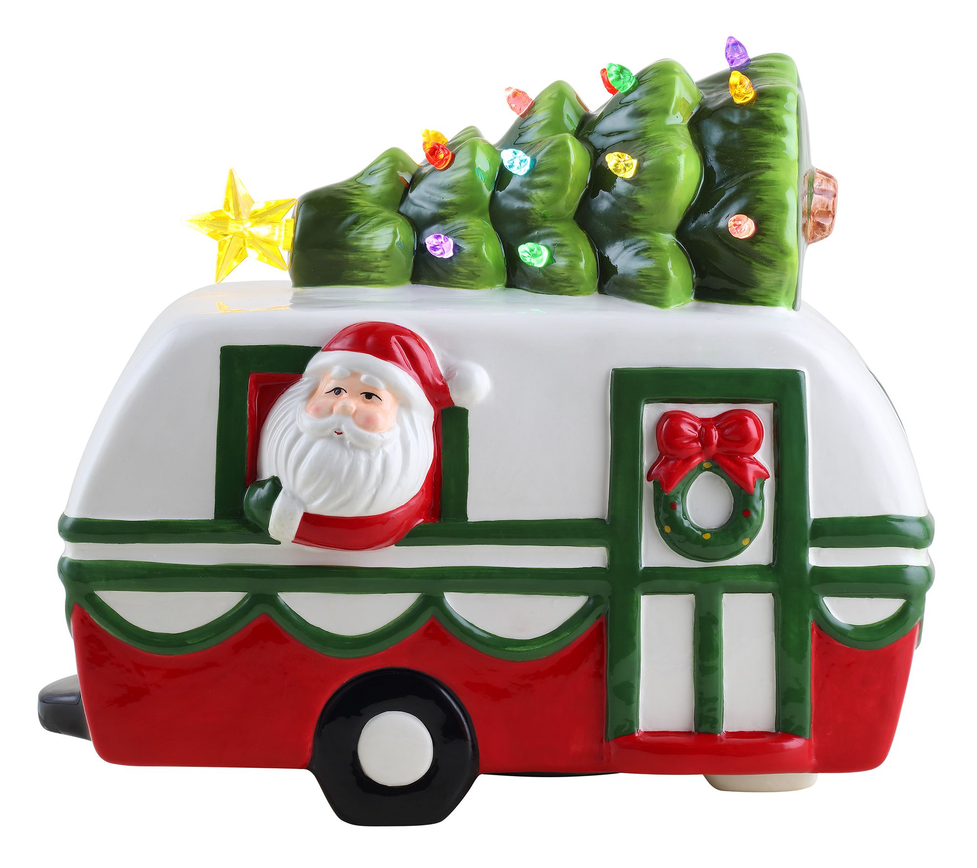 Mr. Christmas 10" Nostalgic Ceramic Camper Santa