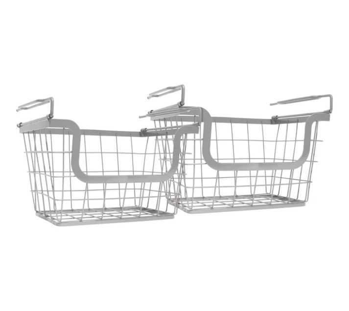 Origami 2-Pack Multi-Purpose Stackable Metal Baskets