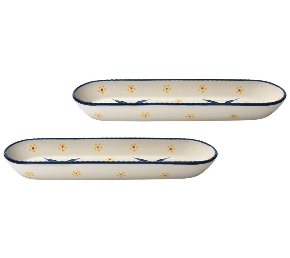 Temp-tations Old World Set of (2) 14" Elongated Trays
