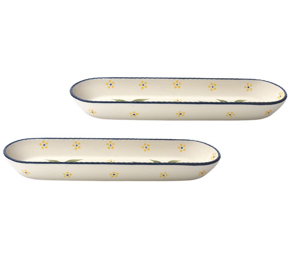 Temp-tations Old World Set of (2) 14" Elongated Trays