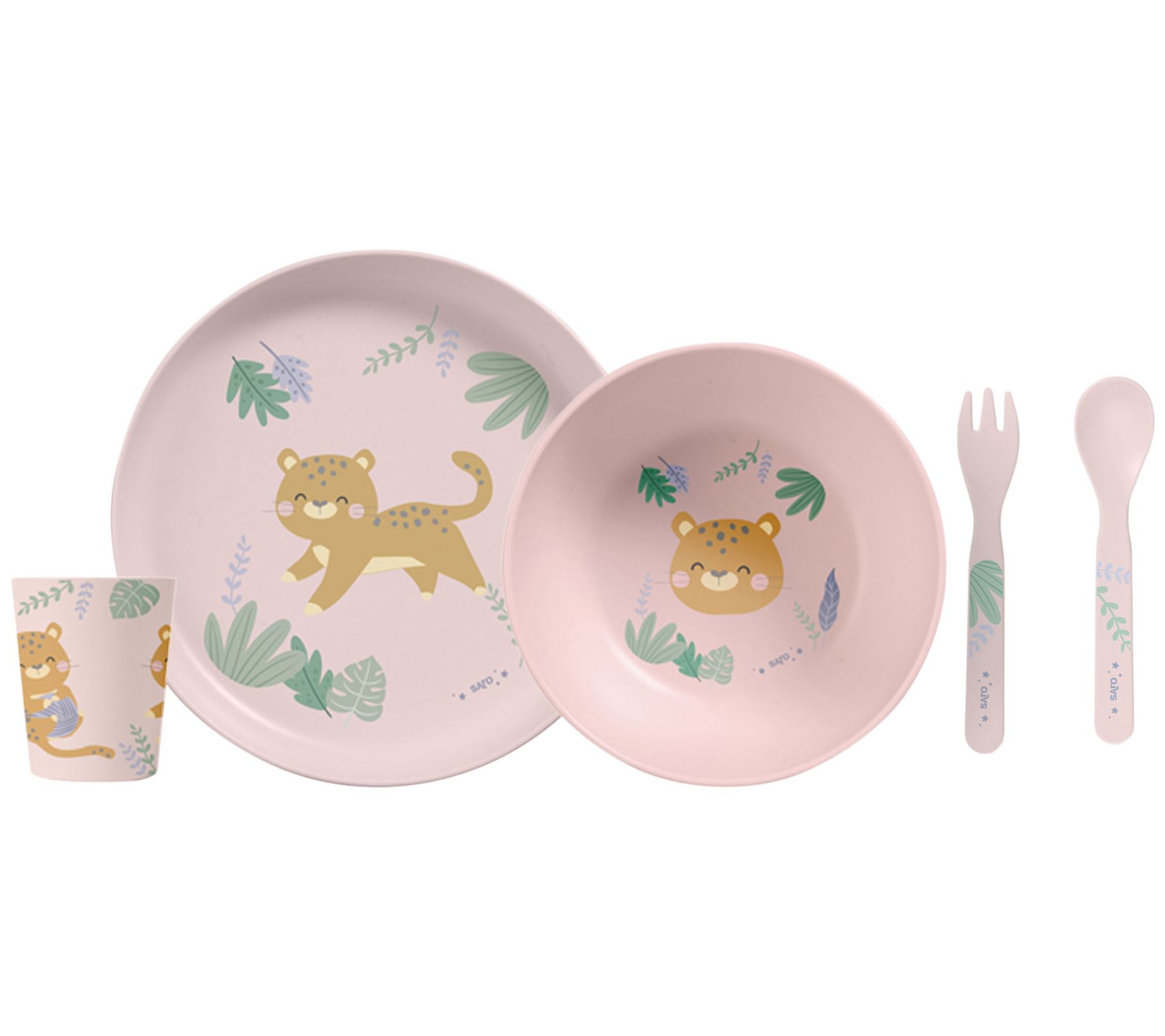 SARO Jungle Cheetahs 5 Piece Feeding Set