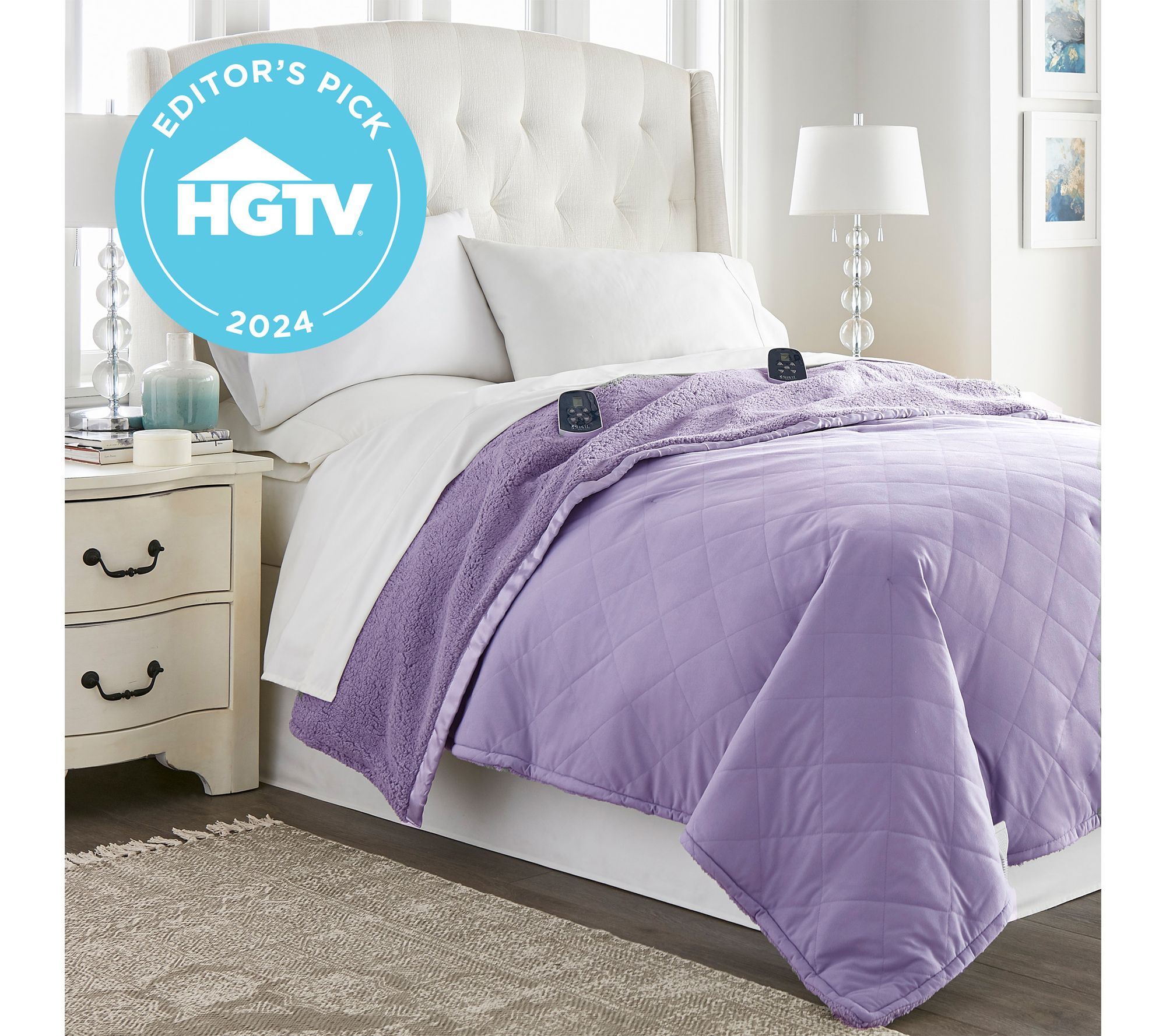 Shavel Micro Flannel Reverse to Sherpa Electric Blanket-Queen