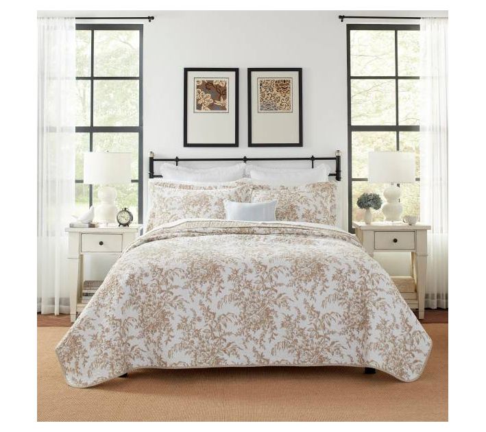 Laura Ashley Bedford Brown Twin Quilt Set