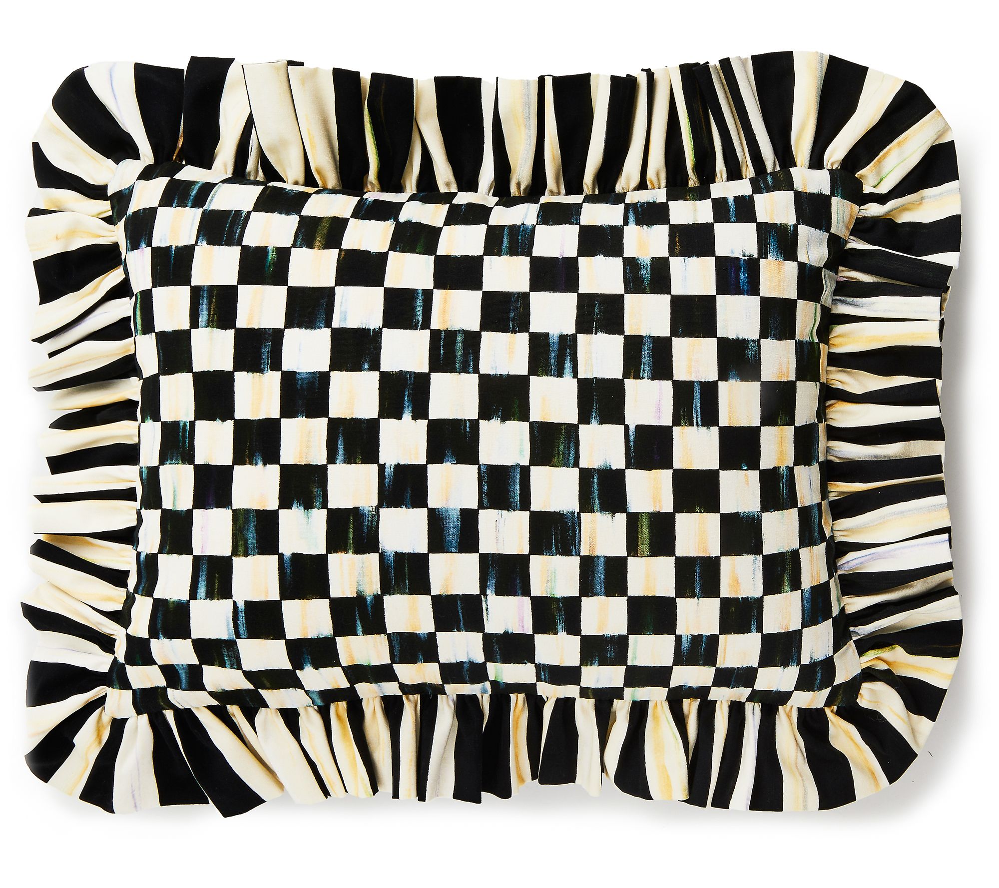MacKenzie-Childs Courtly Check Ruffle Lumbar Pillow