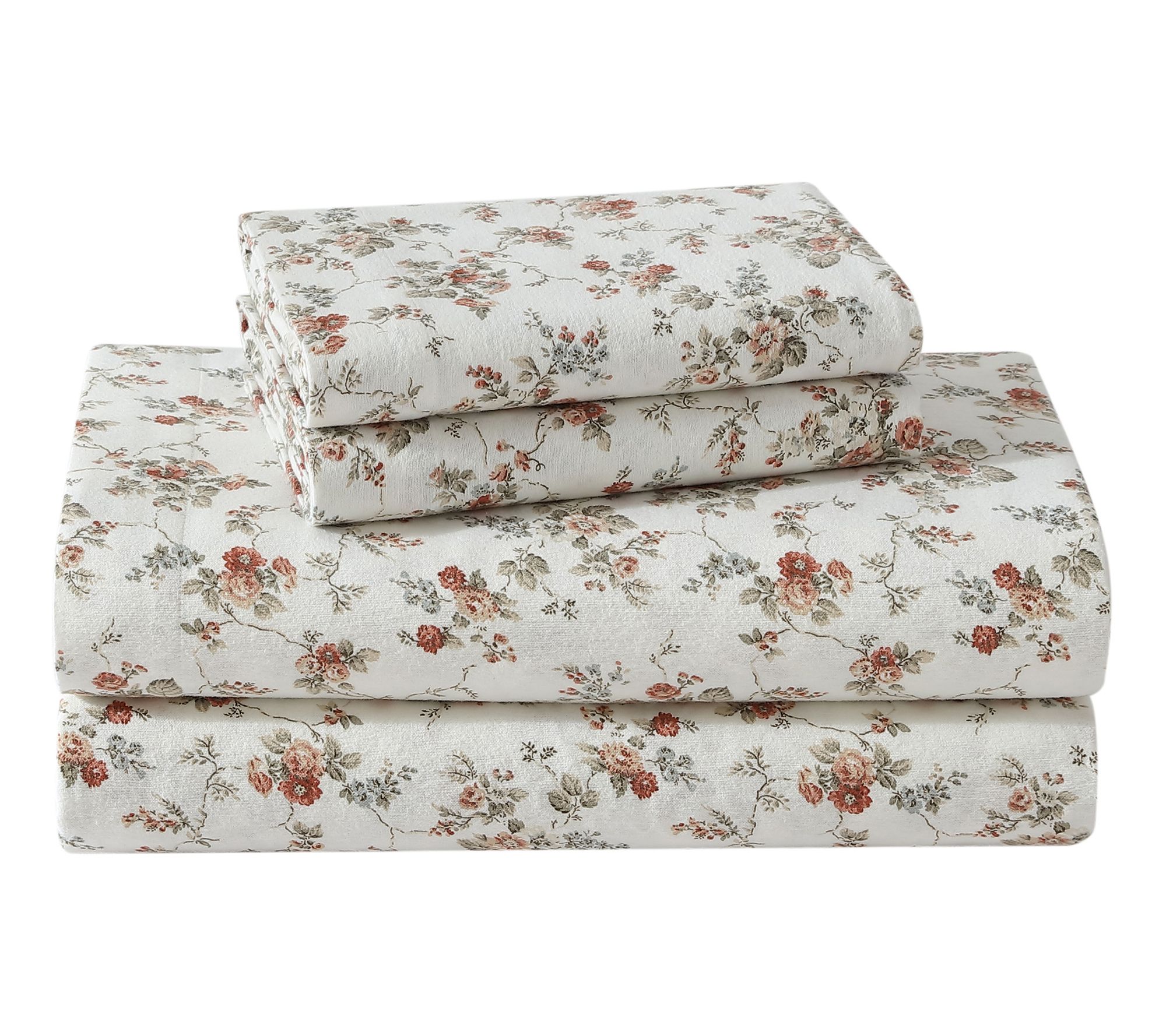 Laura Ashley Le Fleur King Flannel Sheet Set