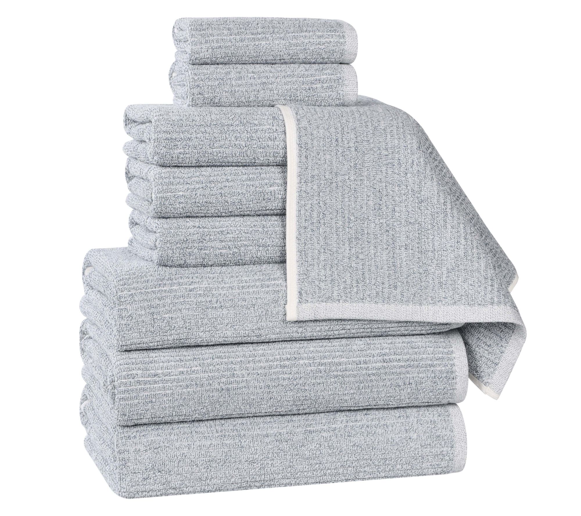 Superior Destin 9 Piece Cotton Blend Solid Towel Set